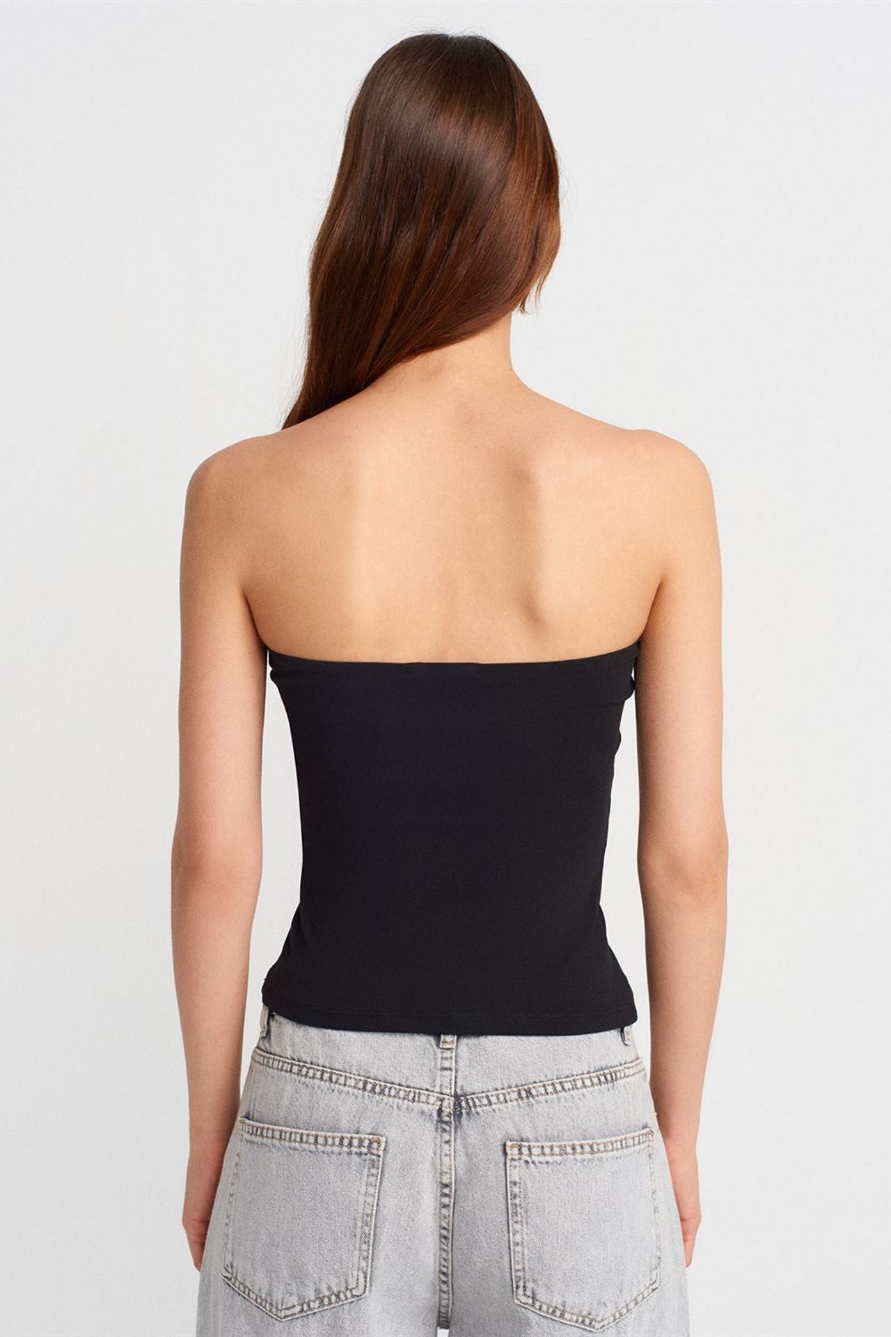 DILVIN Strapless Slim-fit Jersey Blouse 2