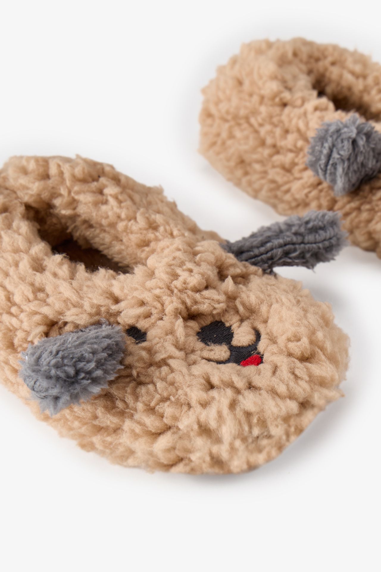 PENTI Boys' Fluffy Dog Cat Pattern Textured Bootie Slippers 3