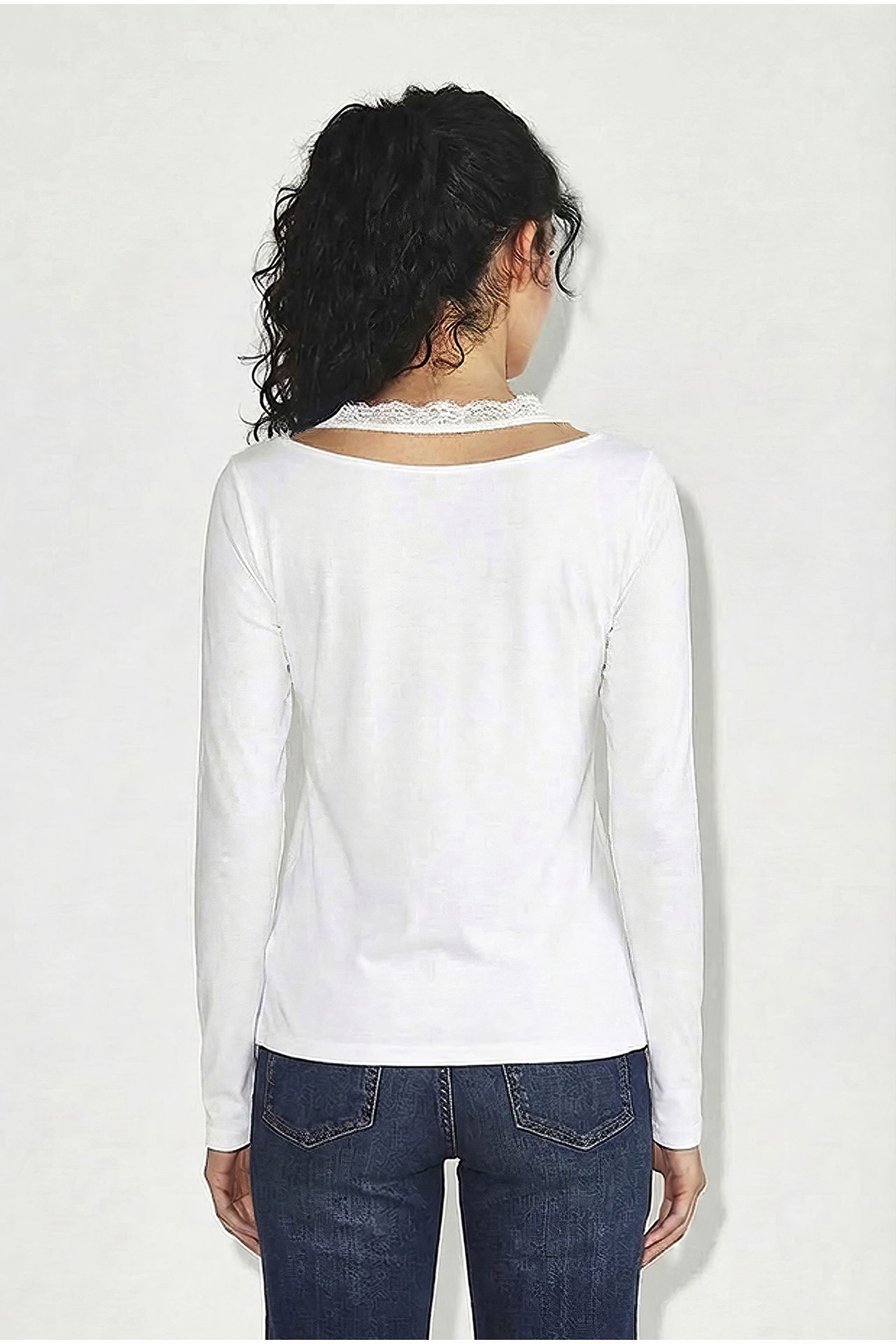 LUCCI Slim Fit Long Sleeved Square Collar Blouse 4