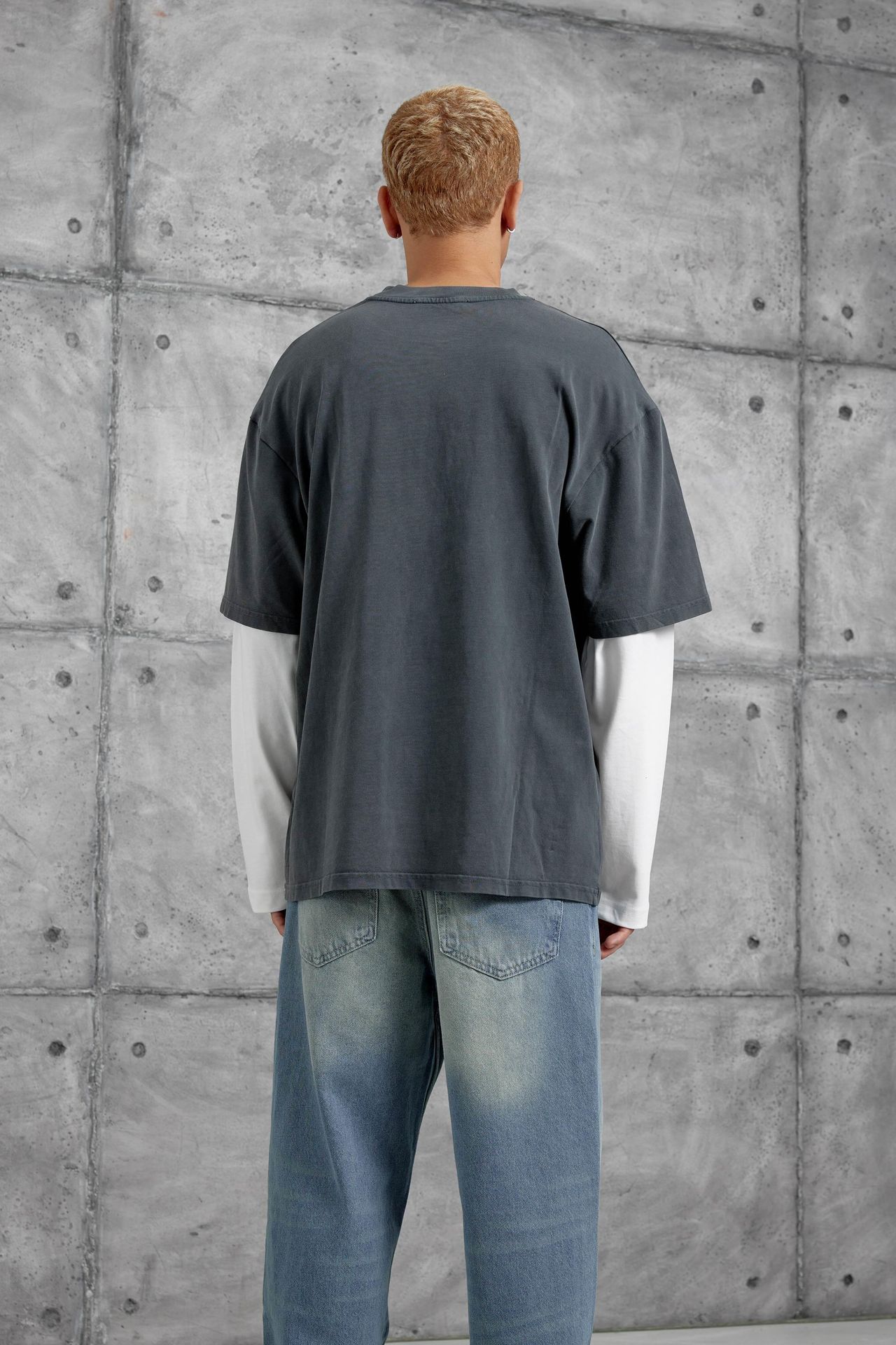 NOMARC Baskılı Bol Bisiklet Yaka Sweatshirt 4