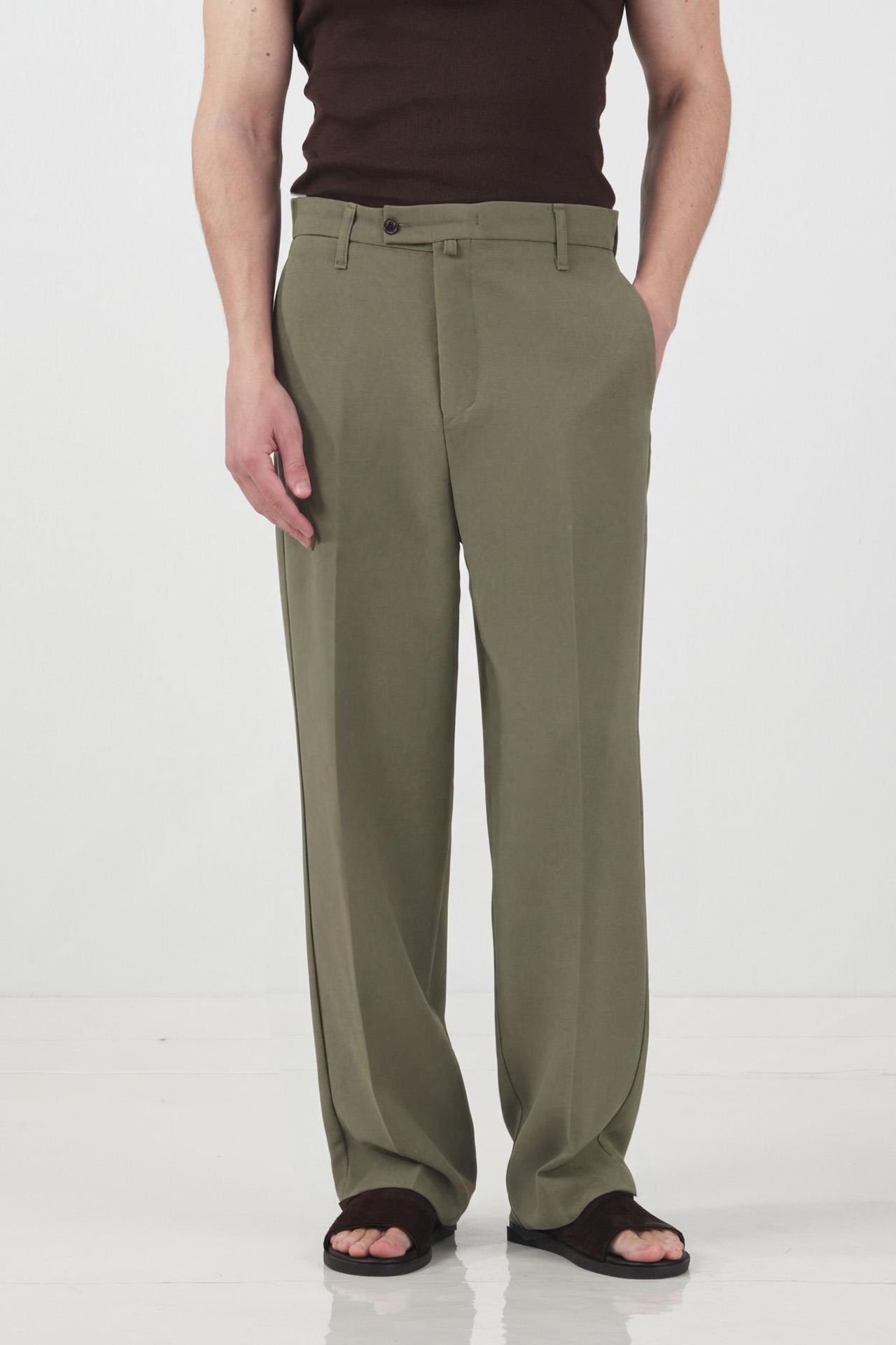 GIESTO Tailored Mid Waist Straight Leg Pants 2