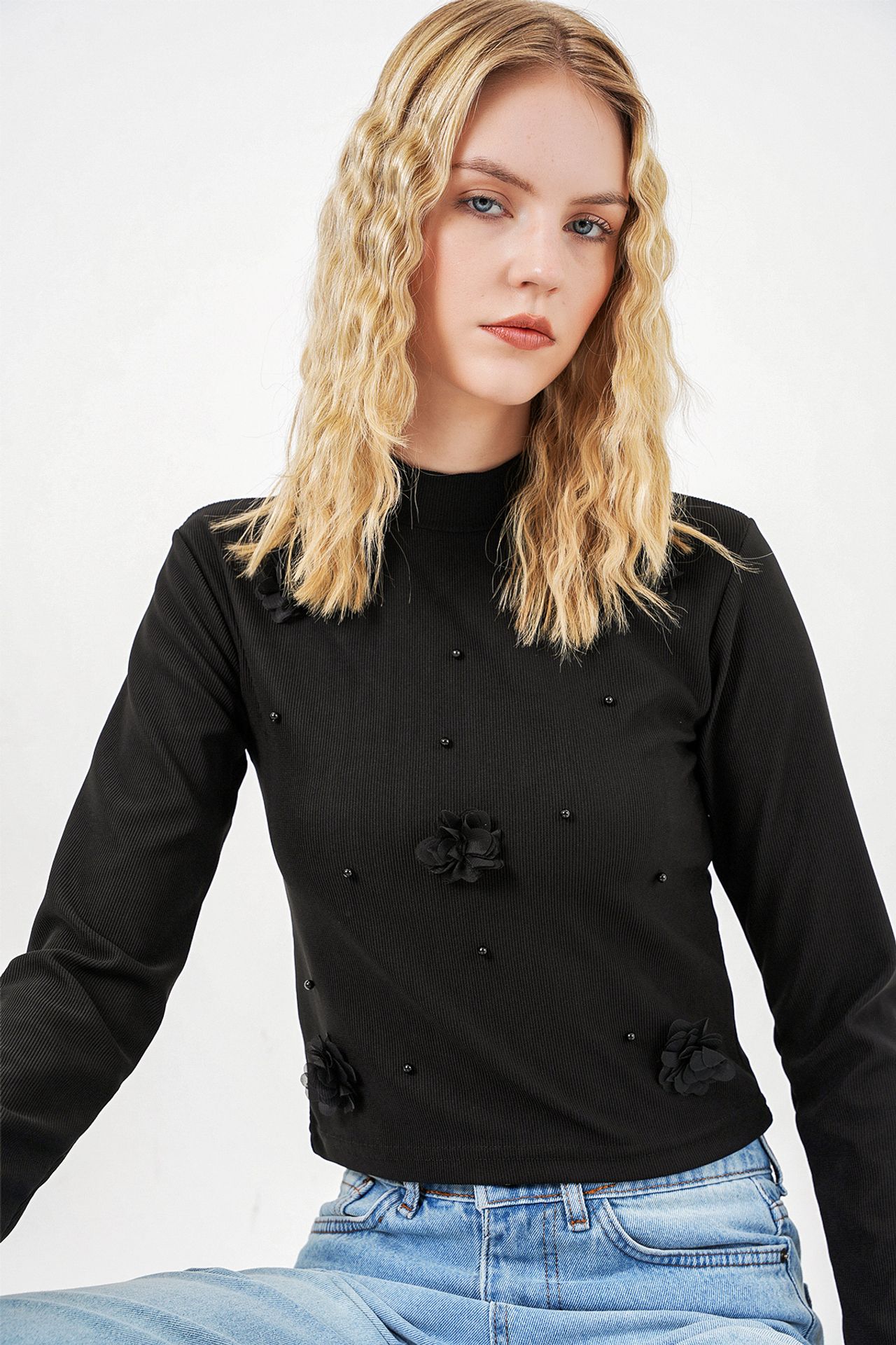 BDART 3D Floral Print Long Sleeve Blouse 3