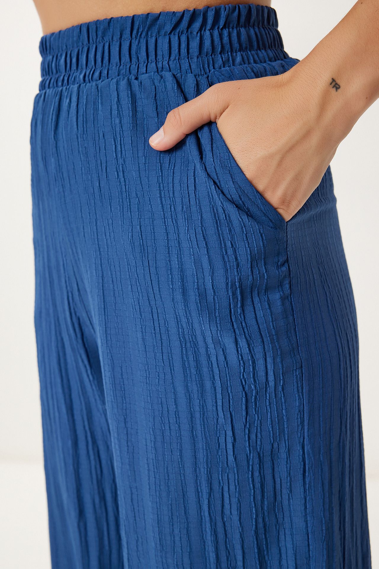ISTANBUL High Waist Two-Piece Set with Shirt Collar and Wide Leg Pants 6
