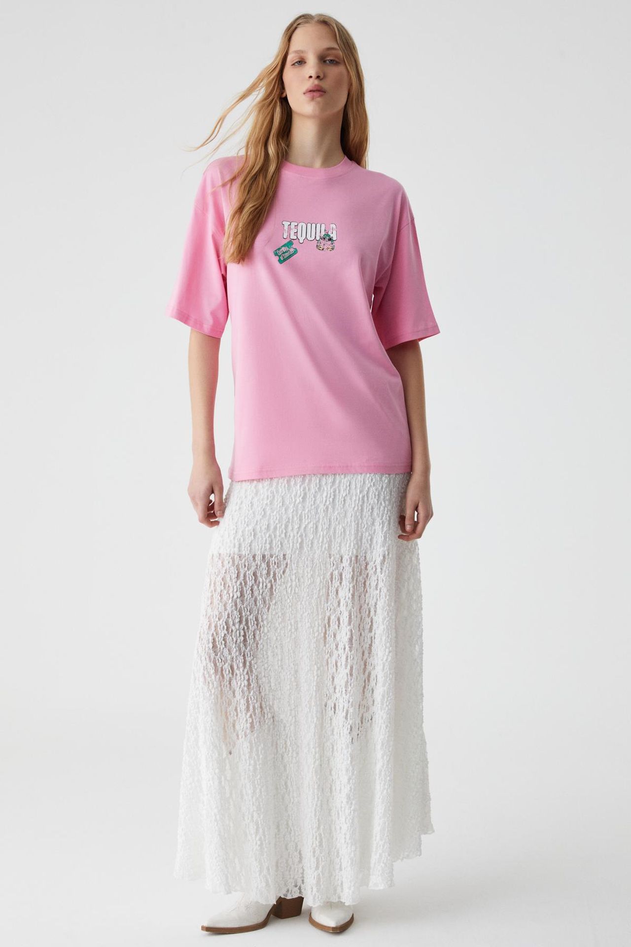 GRIMELANGE Oversized Crew Neck Printed T-Shirt 2