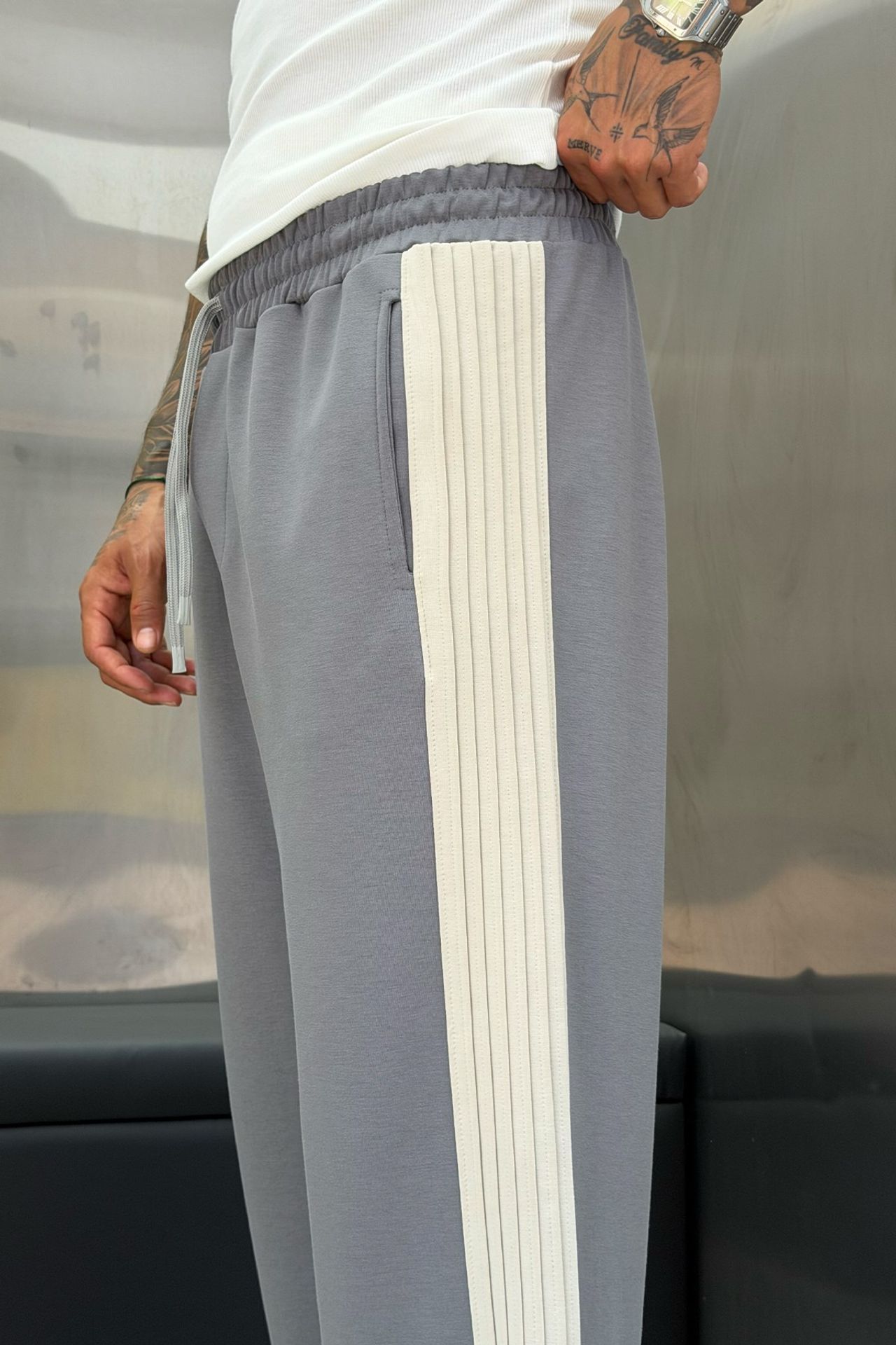 NOMARC Uzun Geniş Paça İpli Jogger Eşofman 4