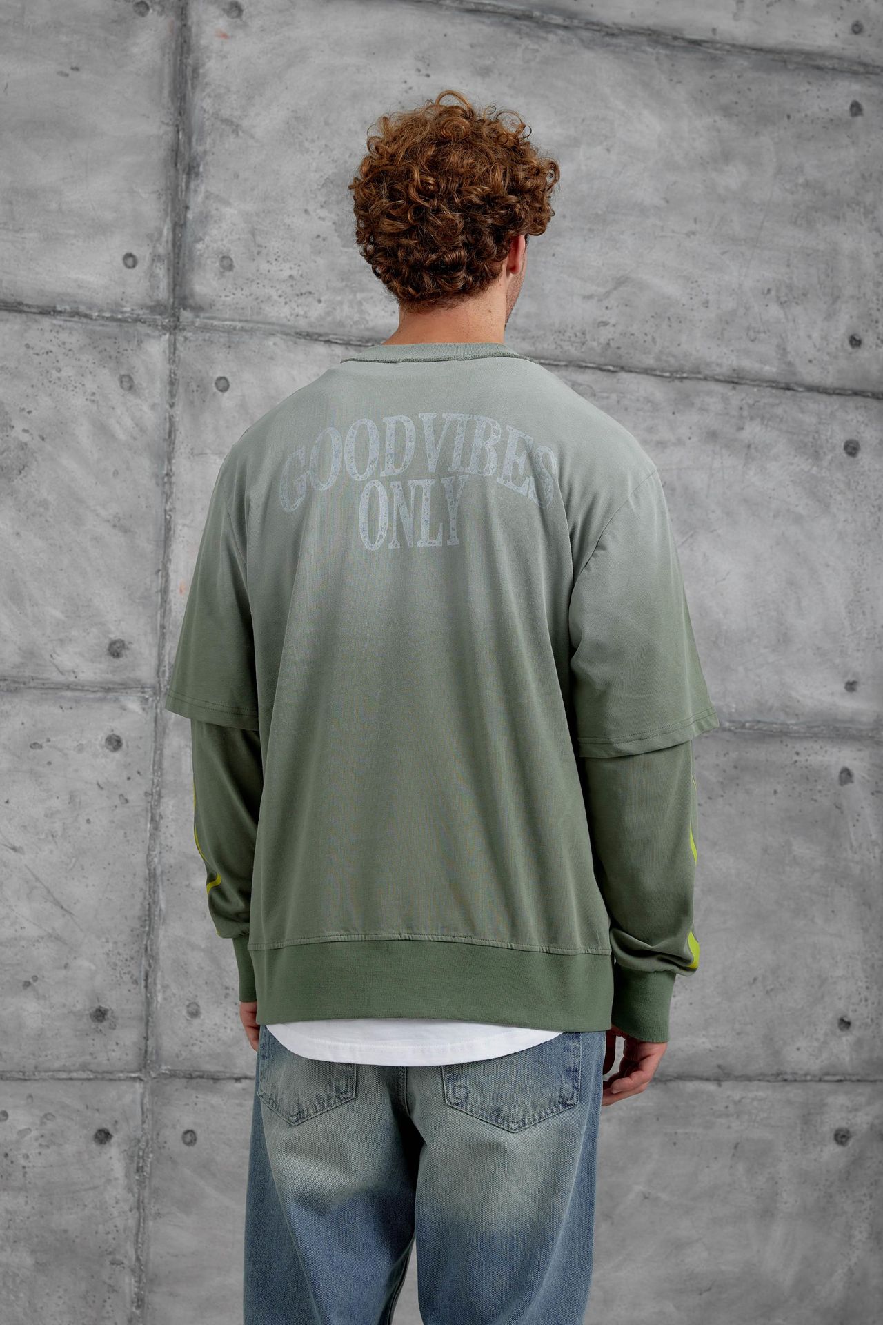 NOMARC Baskılı Geniş Kesim Bisiklet Yaka Sweatshirt 3