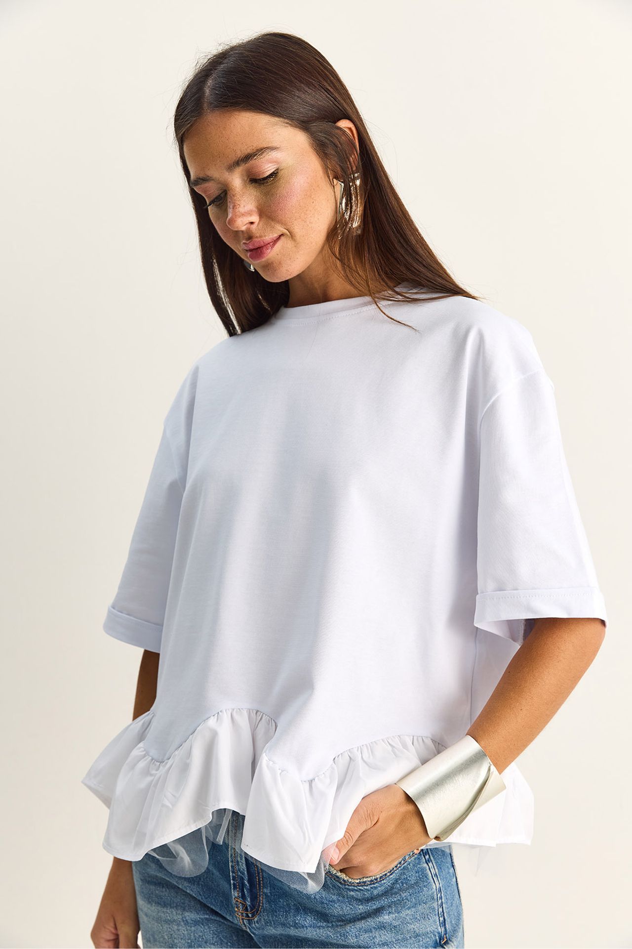 LUCCI Women's Cotton Elastane T-Shirt 3