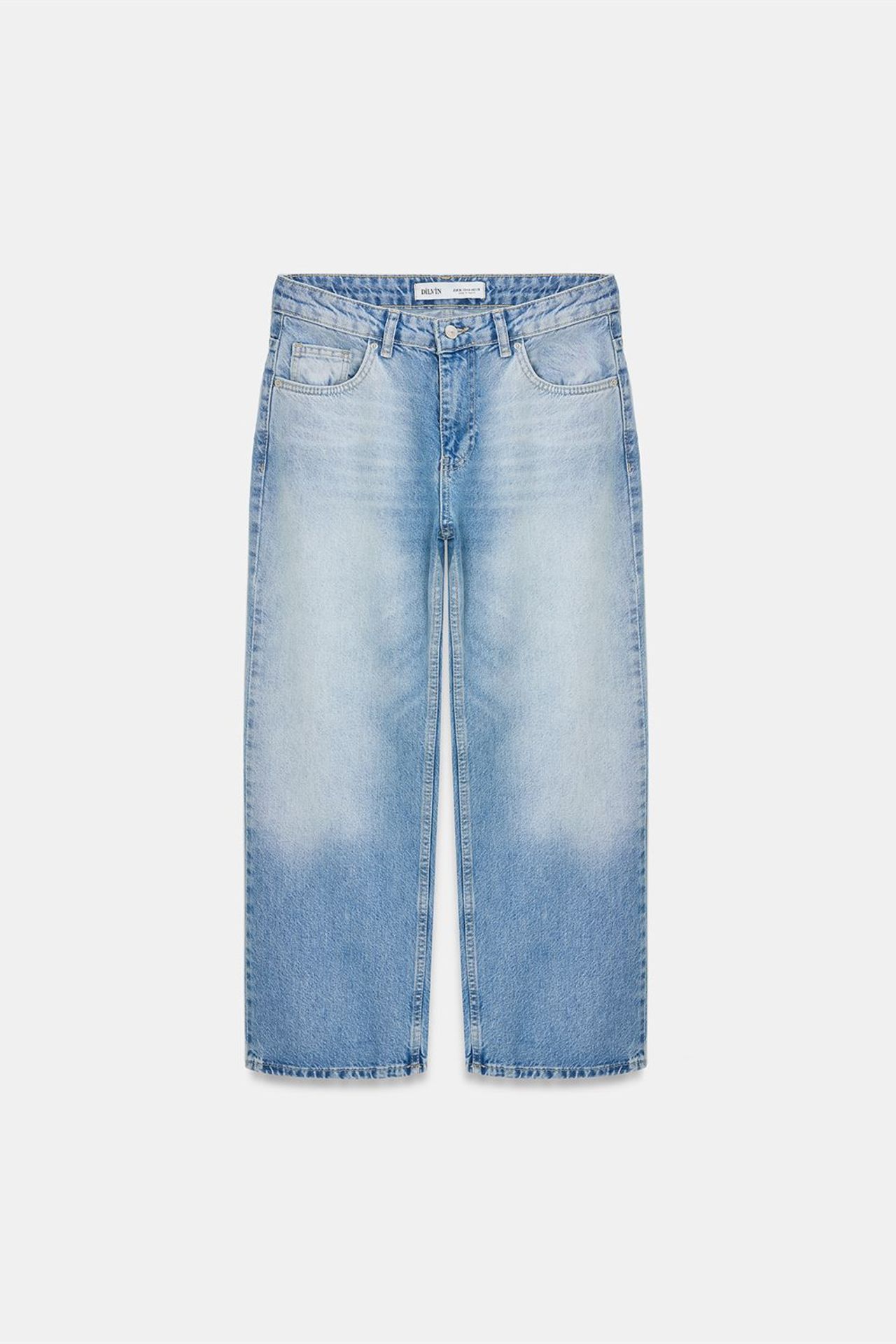 DILVIN Low-Waist Wide-Leg Capri Jeans