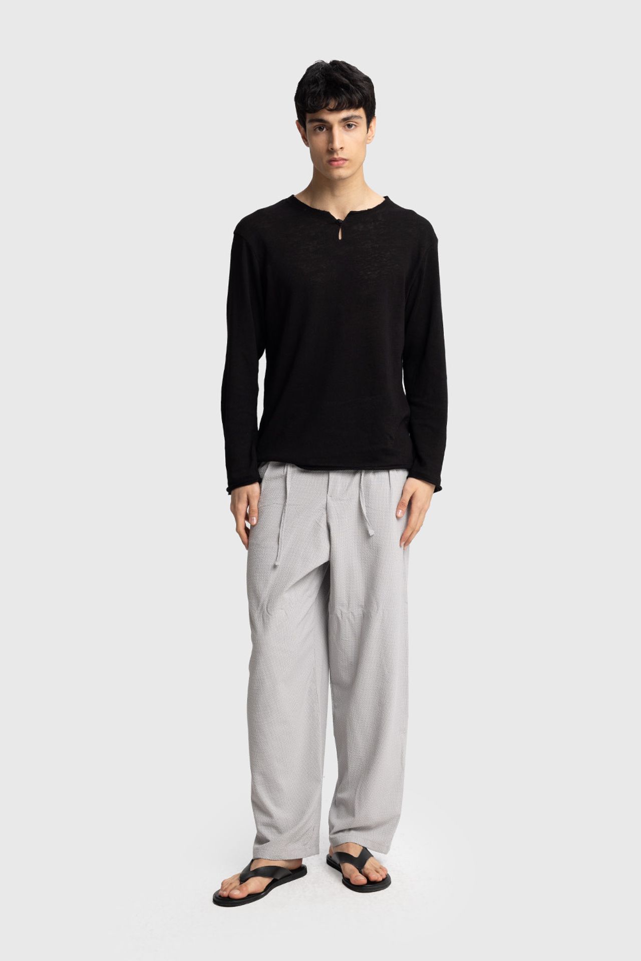 GIESTO Men's Cotton Wide-Leg Knit Pants 1