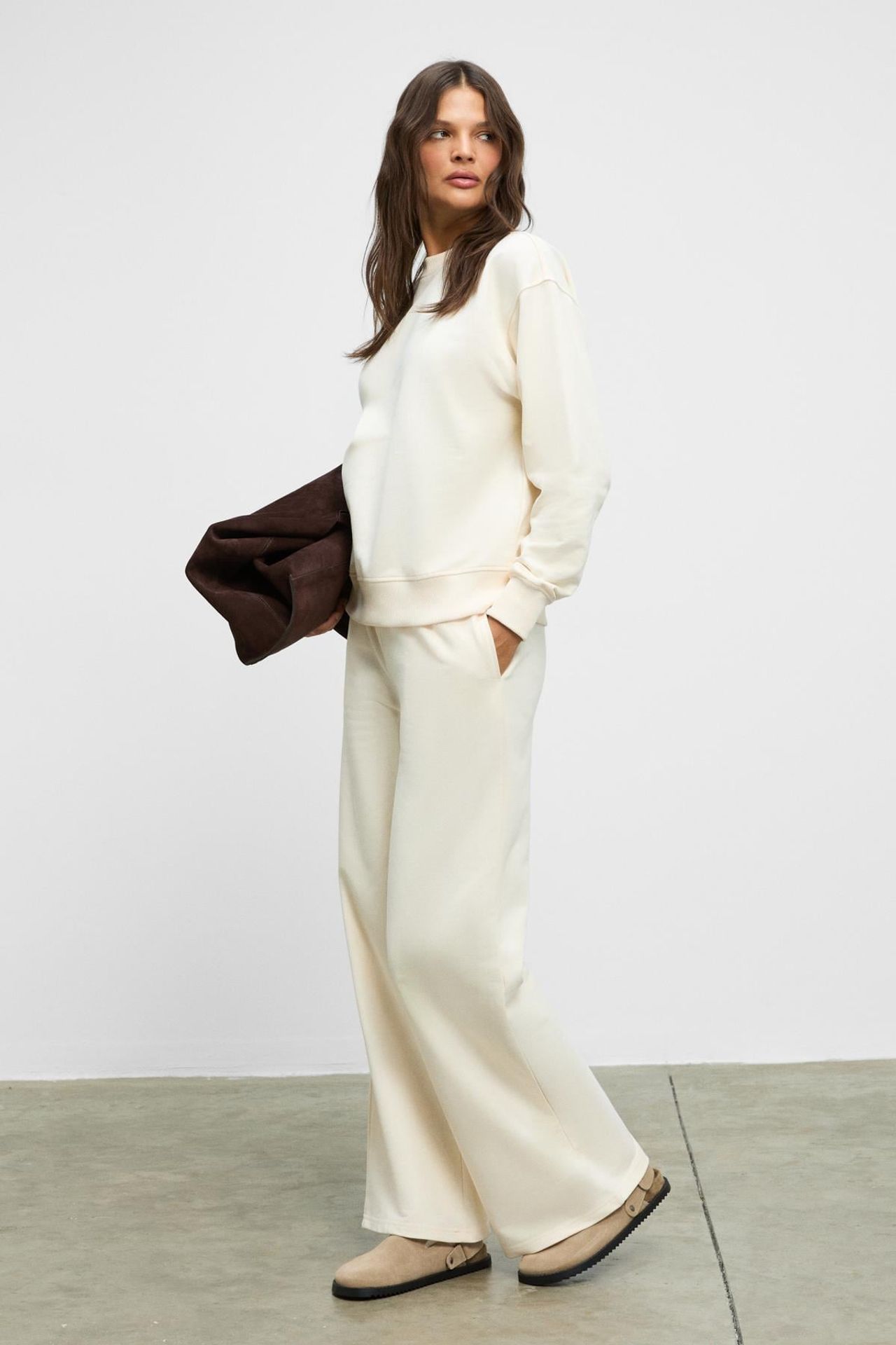 ETHIQUET Drawstring Elastic Waist Wide Leg 2-Piece Set with Pockets 1