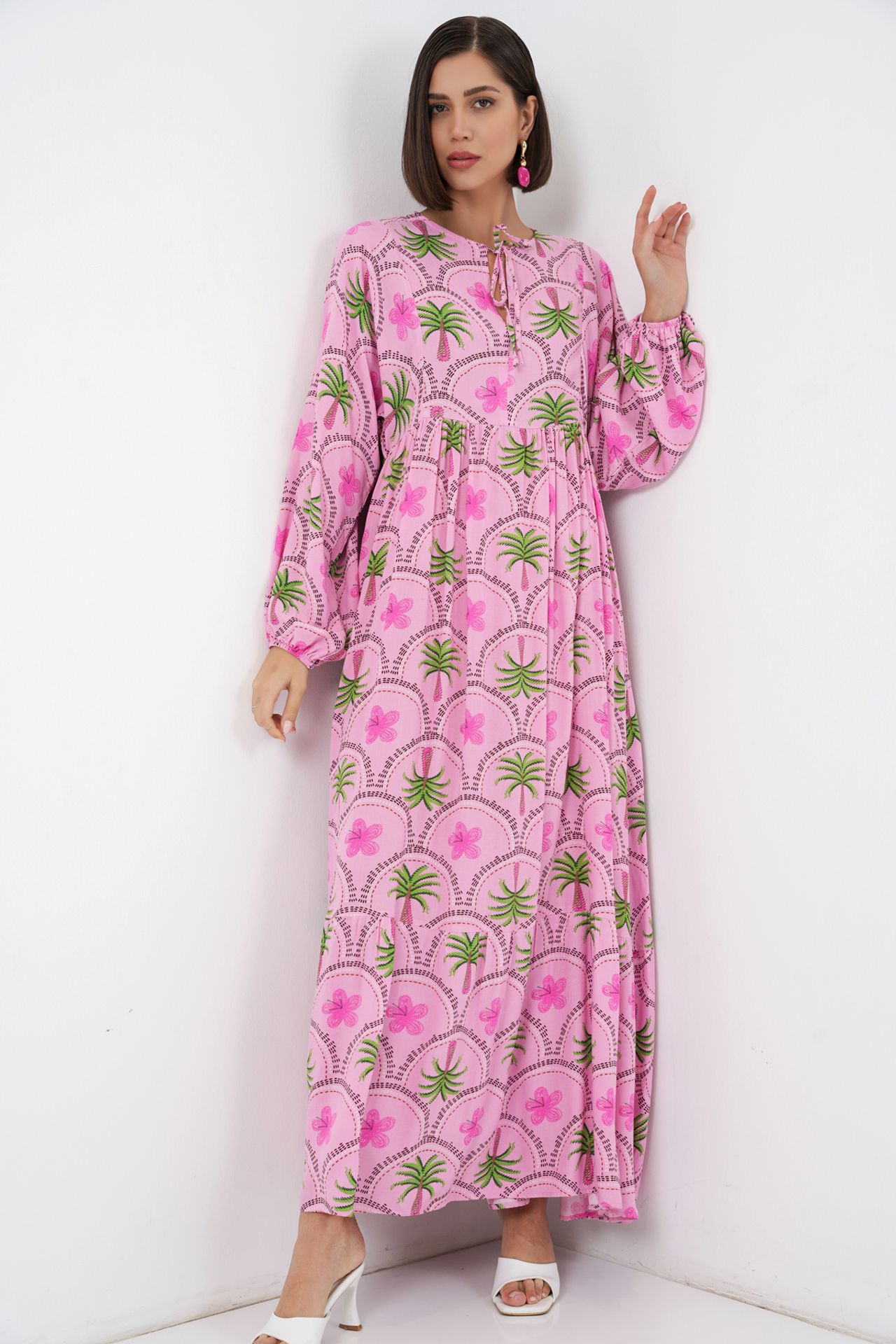 BDART Tropical Printed Maxi Dress with Button Closure 1