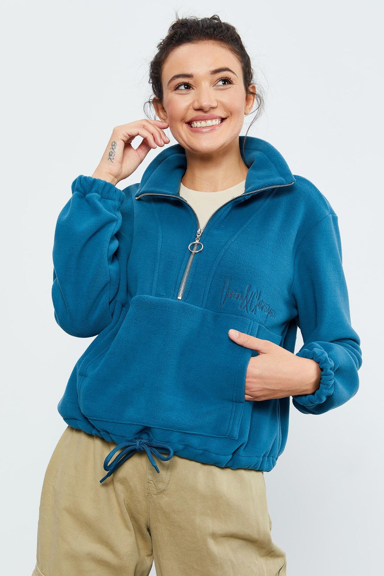 TOMMY Oversized Half-zip Plush Sweatshirt 5