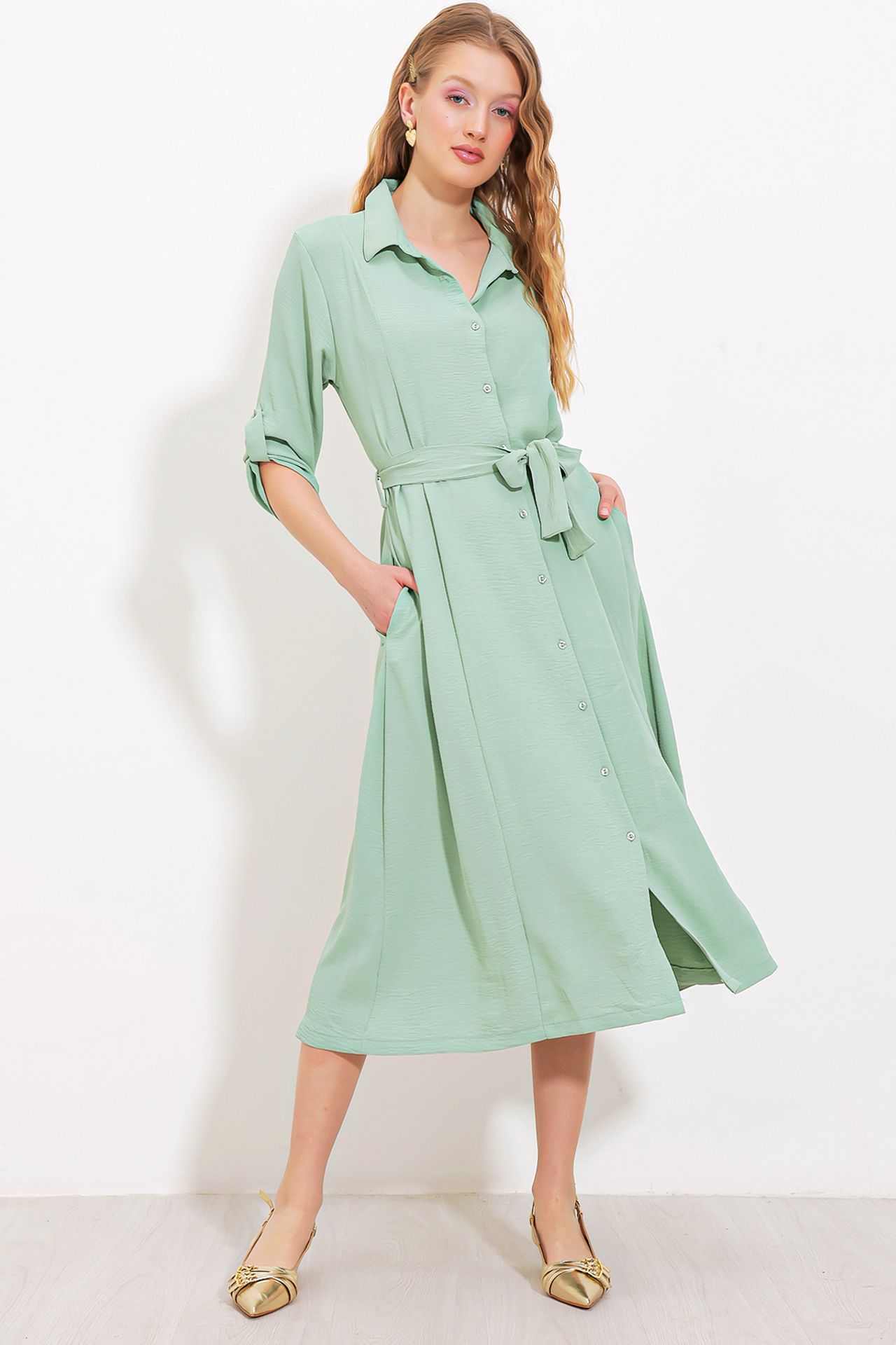 BDART Textured Midi Dress with Bow 3
