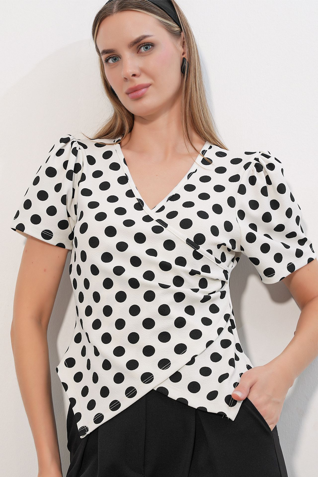 BDART Women's Polka Dot Wrap Blouse 4