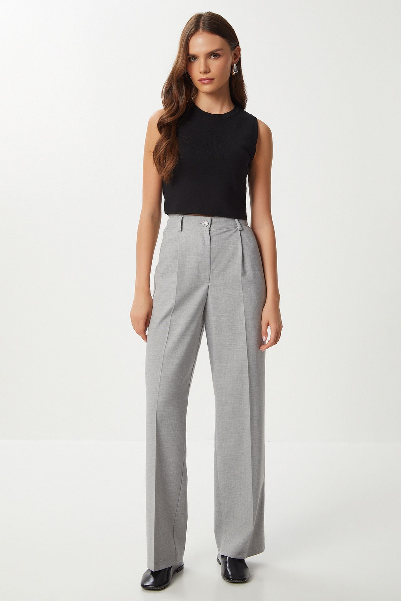 ISTANBUL Pleated Straight Leg Pants