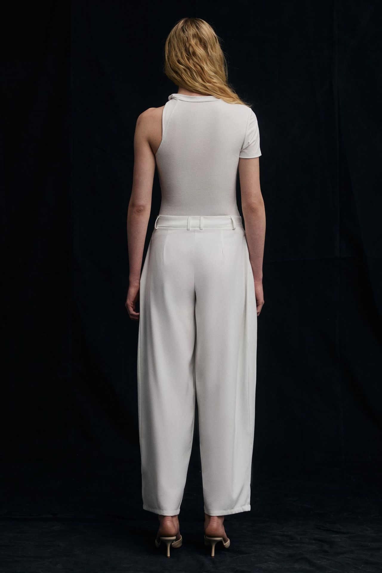 GRIMELANGE High Waist Pleated Wide Leg Trousers 5