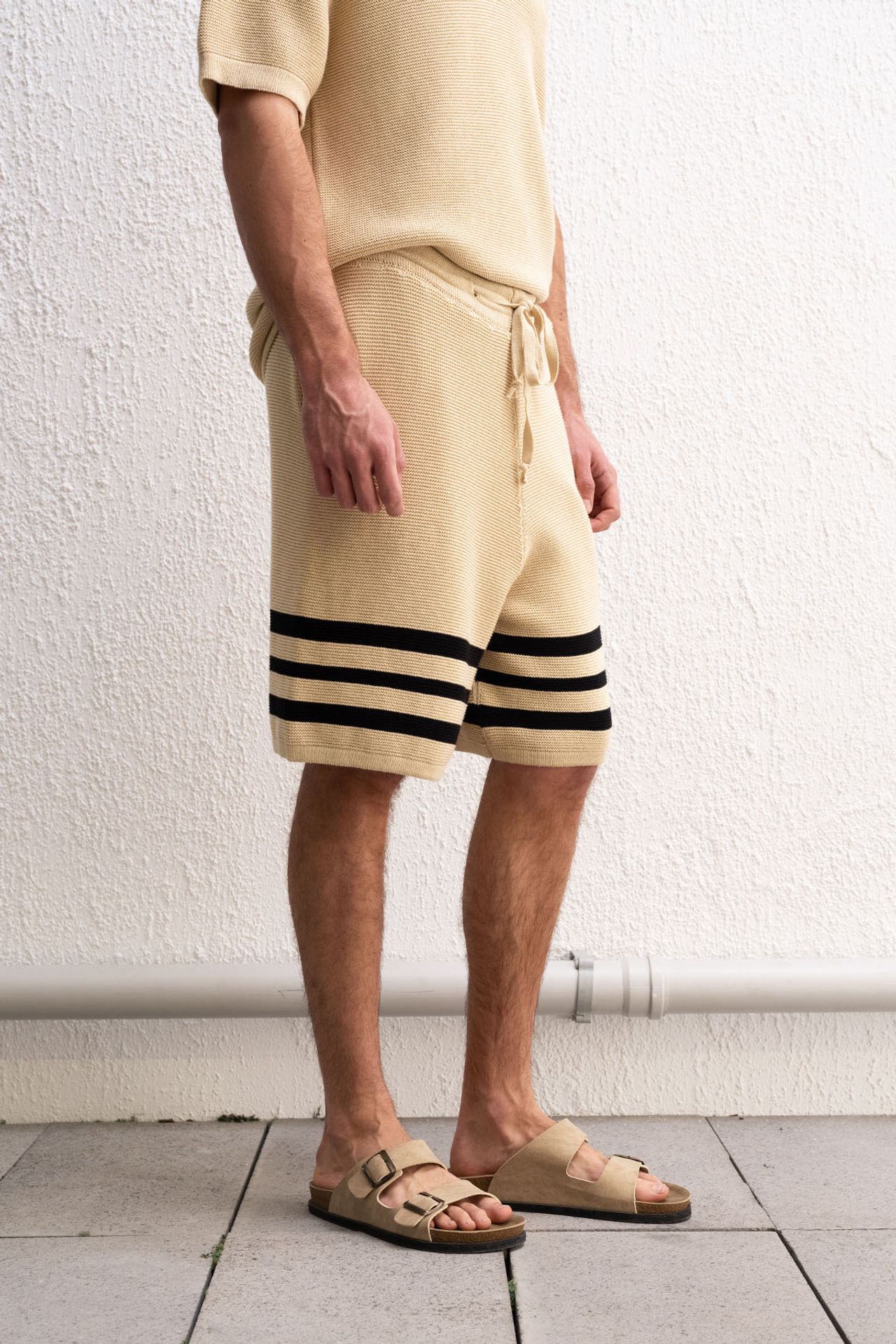 GIESTO Men's Cotton Striped Sweat Shorts 3