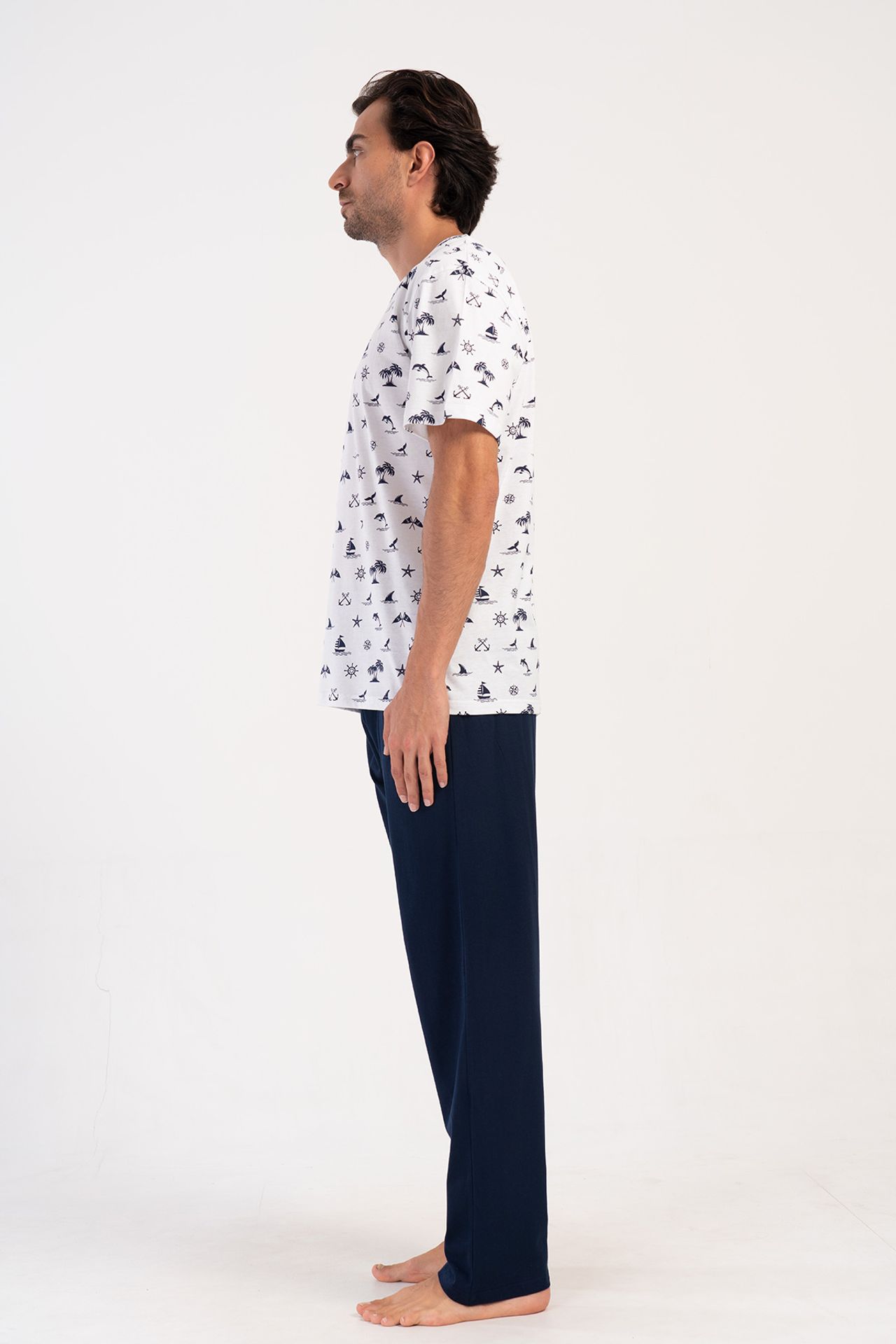YAKE 2 Parçalı Baskılı Pijama Takımı 3