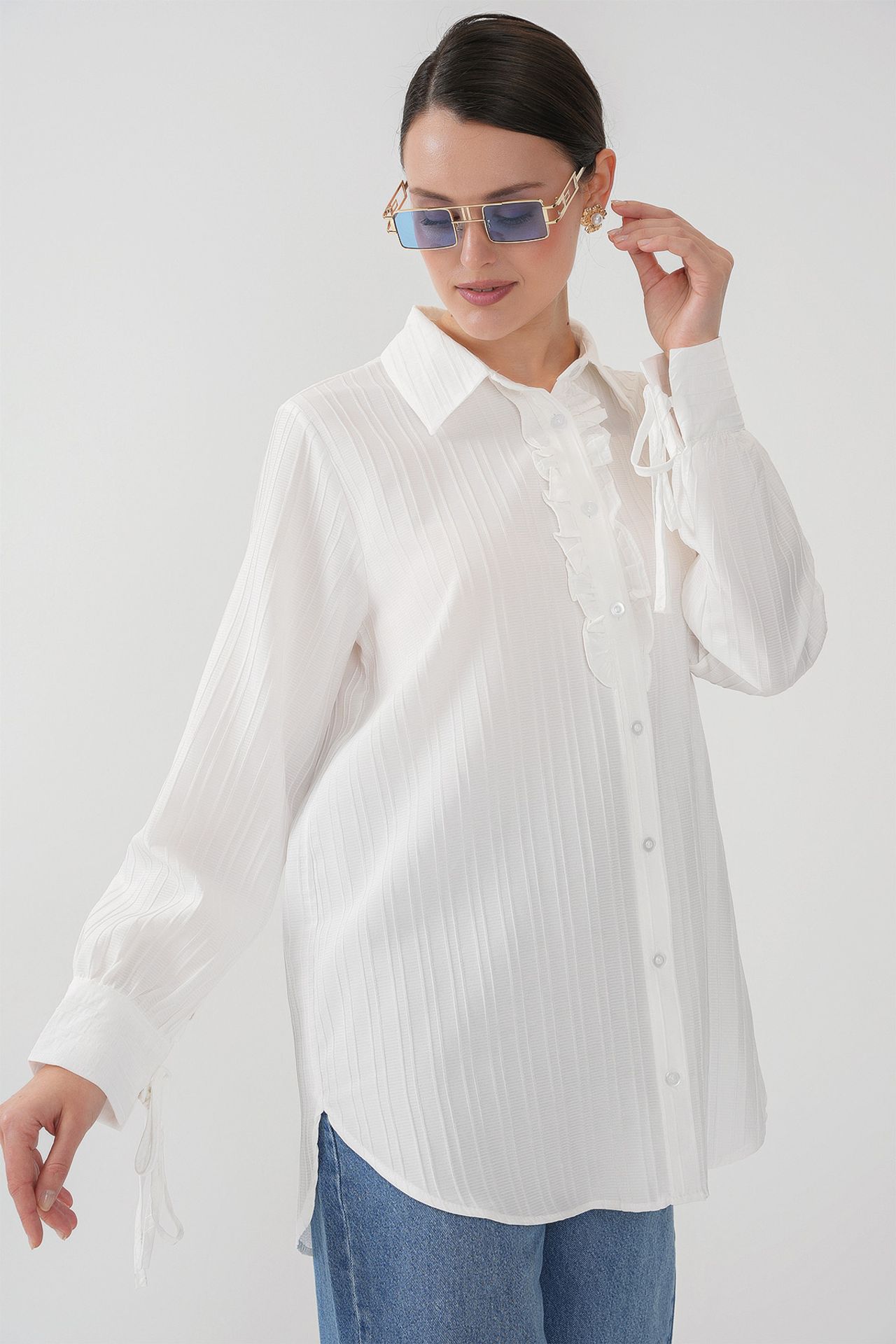 BDART Ruffle Detailed Textured Shirt 3