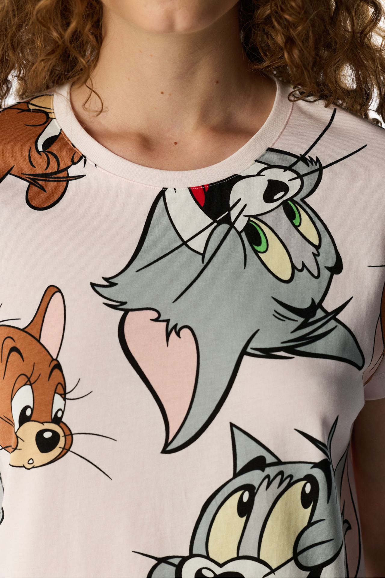 PENTI Tom&jerry Cat Print Short Sleeve Pajama Set 5
