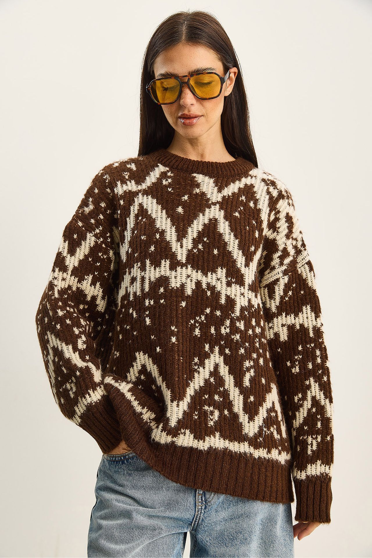 LUCCI Oversized Ethnic Knit Sweater 3