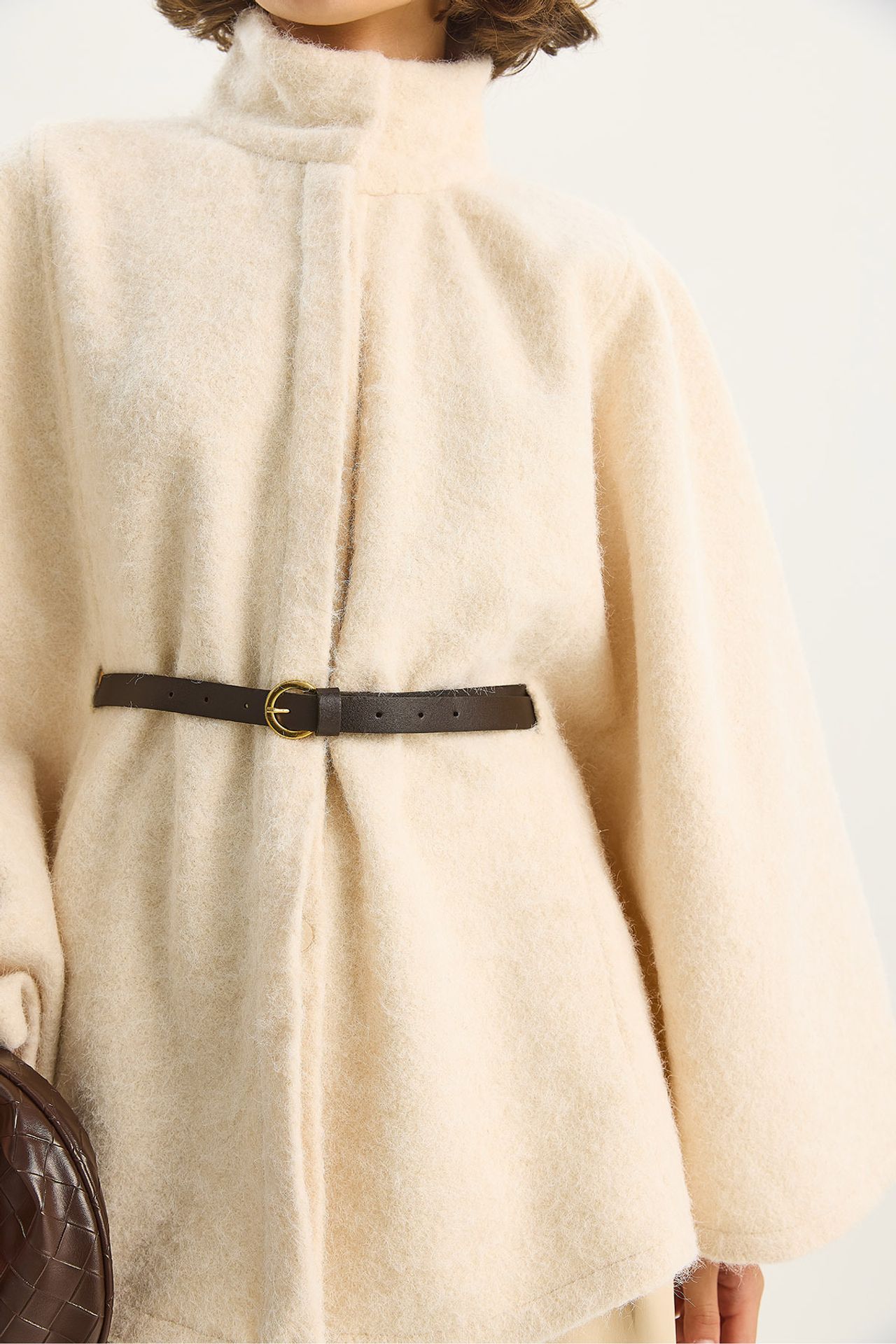 LUCCI Textured Oversized Overcoat with Button Closure 5