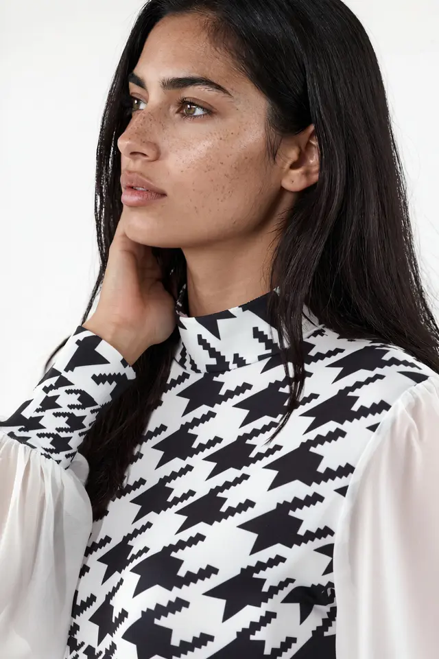 MSN Geometric Bodycon Midi Dress