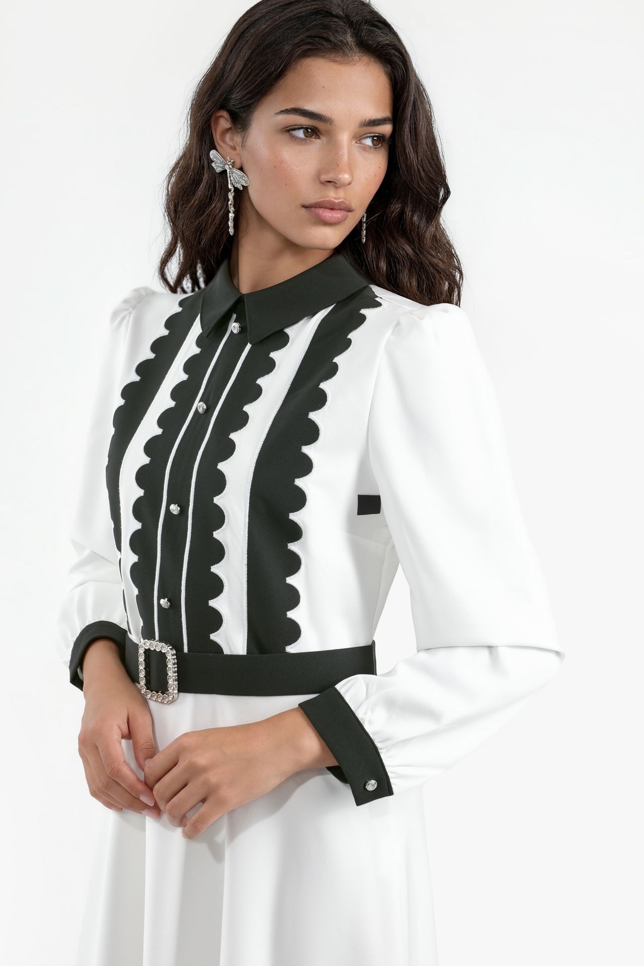 MSN Belted Crew Neck Maxi Dress 4