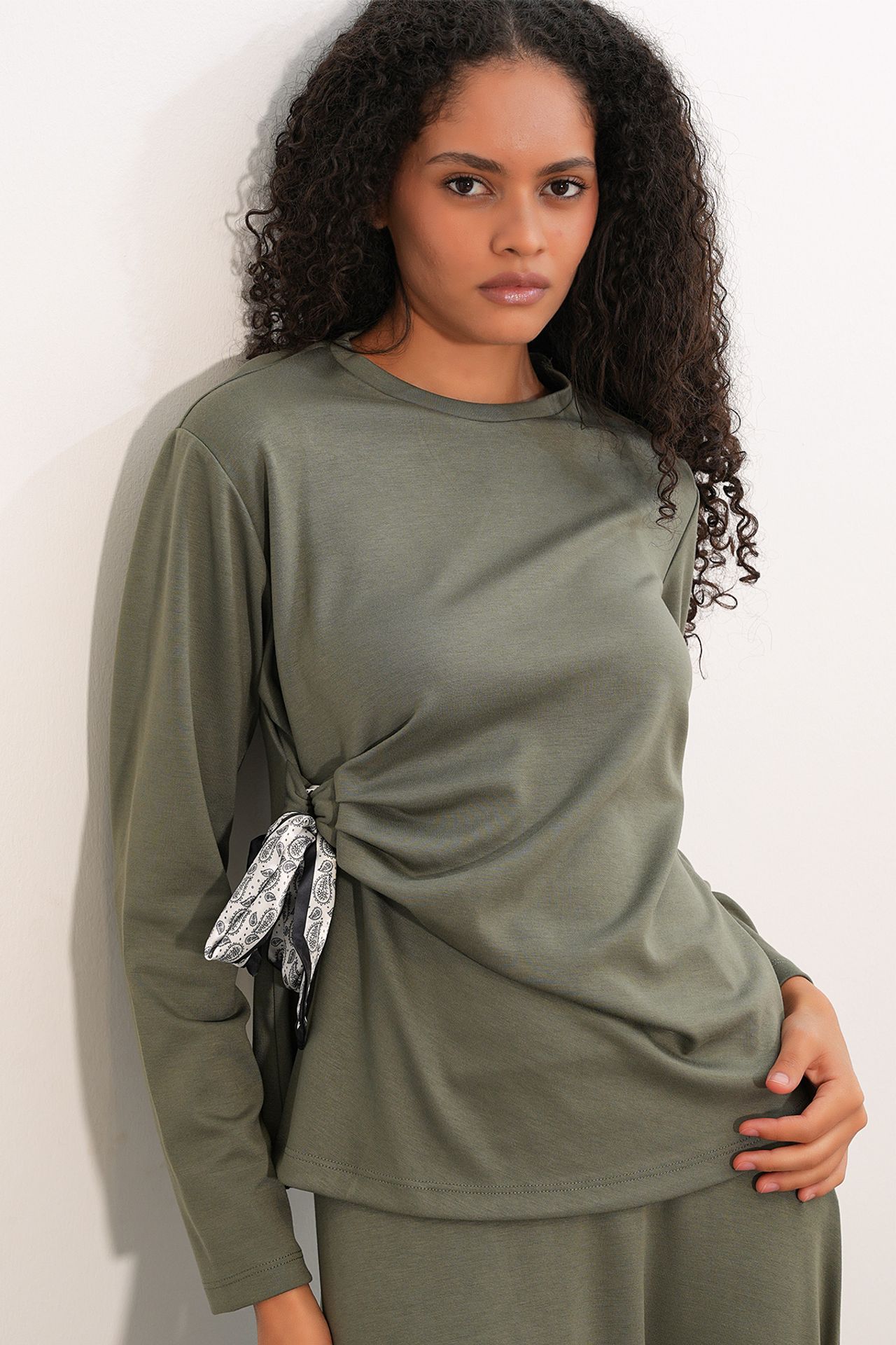 BDART Long Sleeve Blouse And Wide-leg Skirt Coord 2