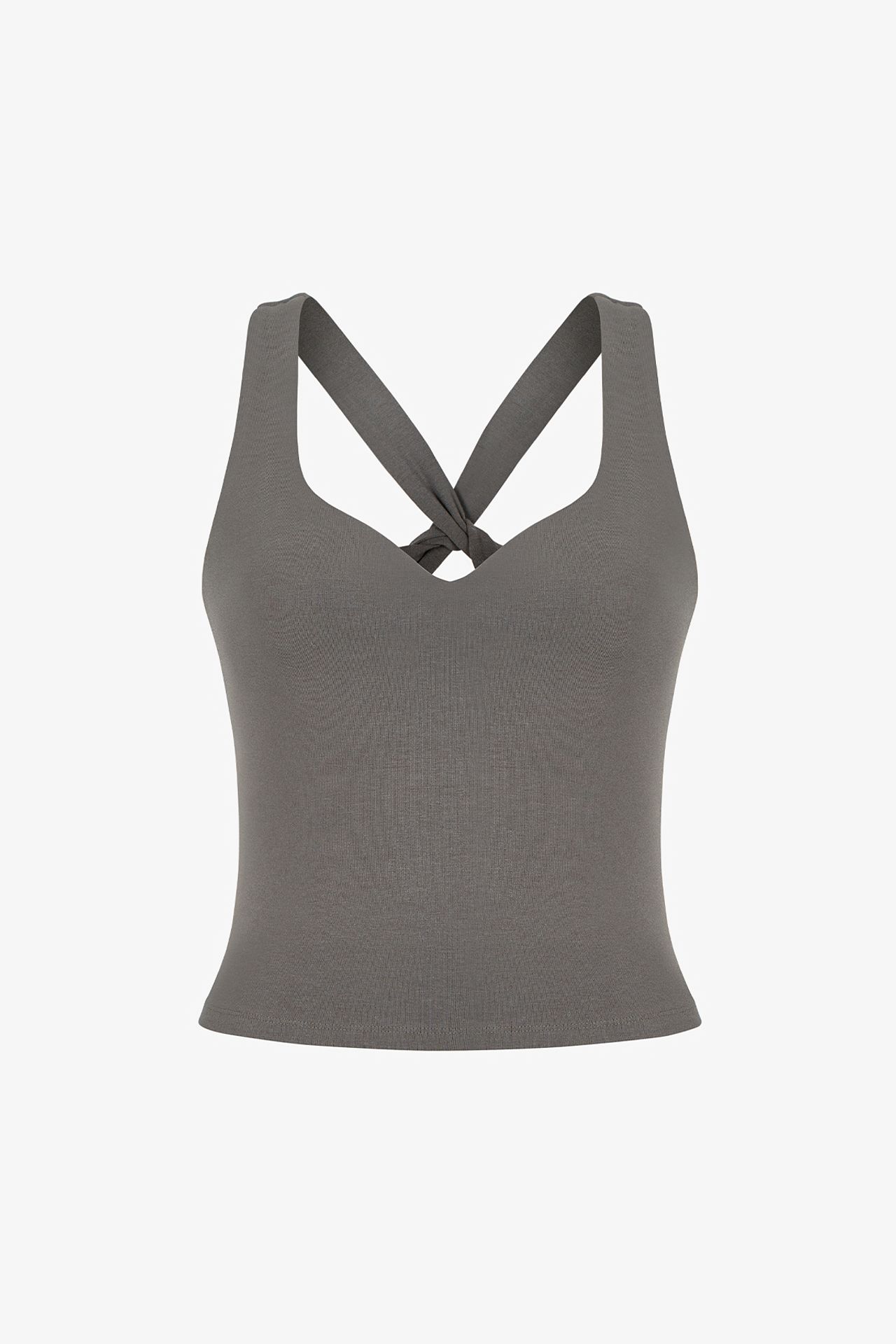 PENTI Ruched Back Heart Neck Top