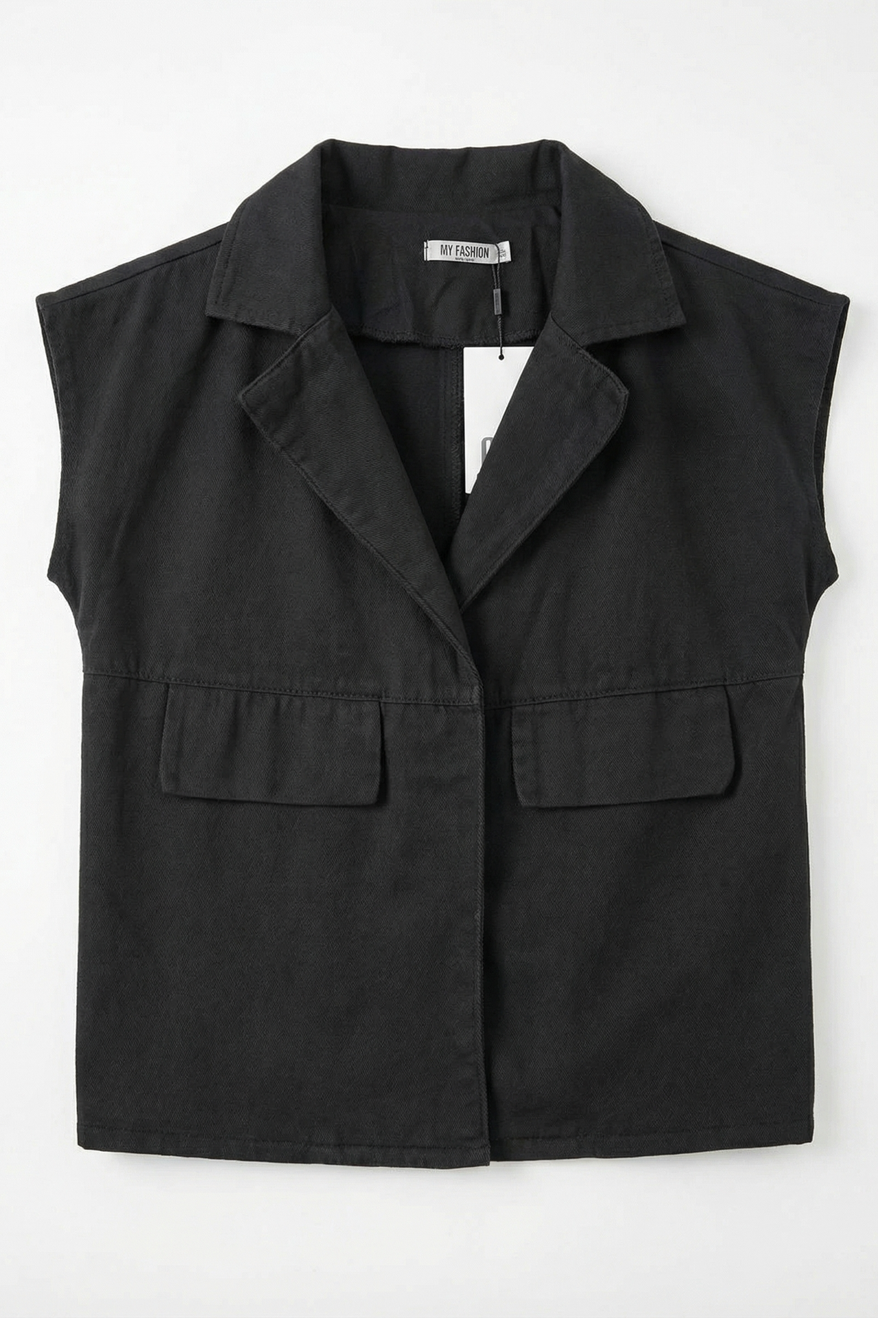MY FASHION Cotton Waistcoat with Jacket Collar and Pocket 6
