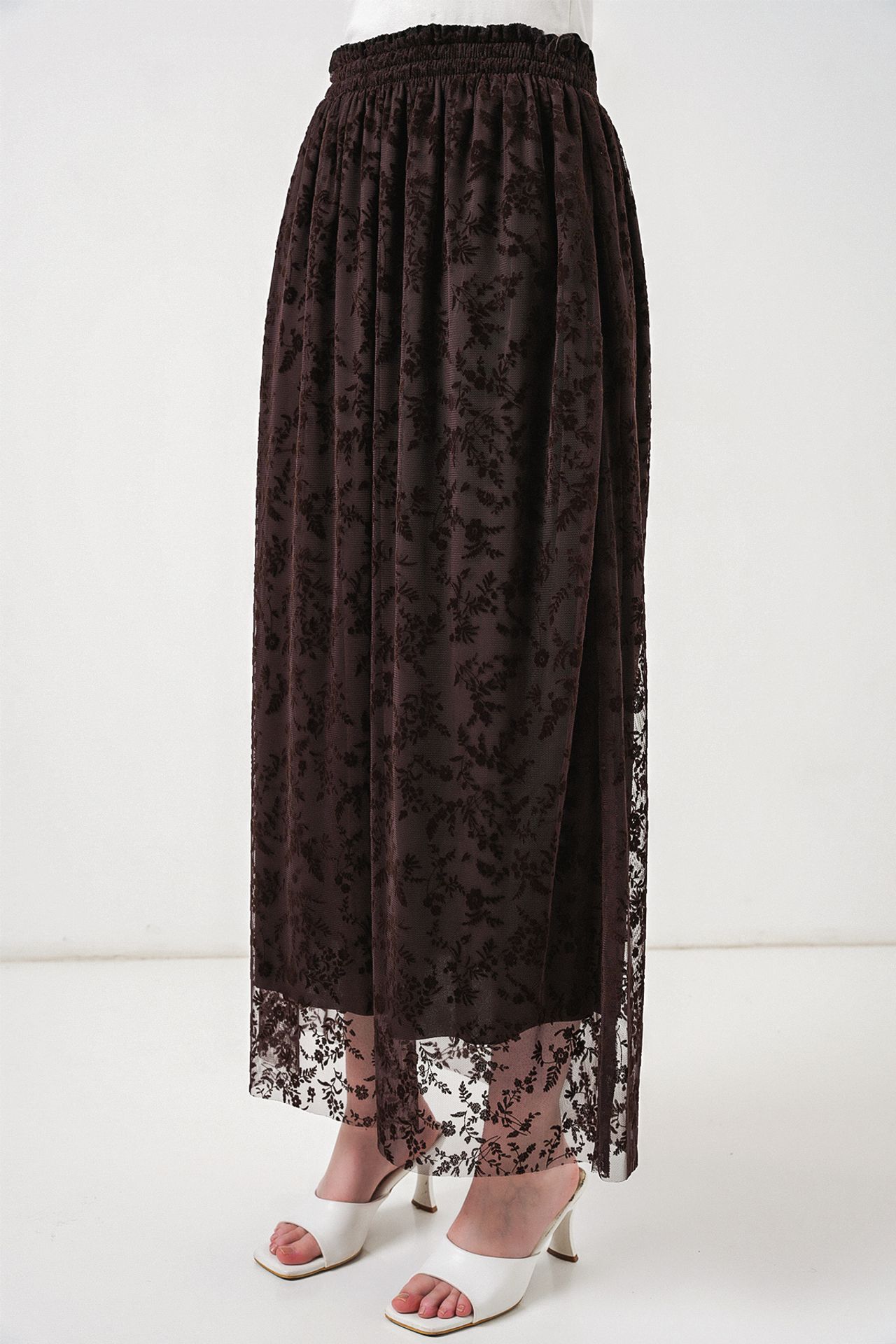 BDART Floral High Waist Maxi A-Line Skirt 4