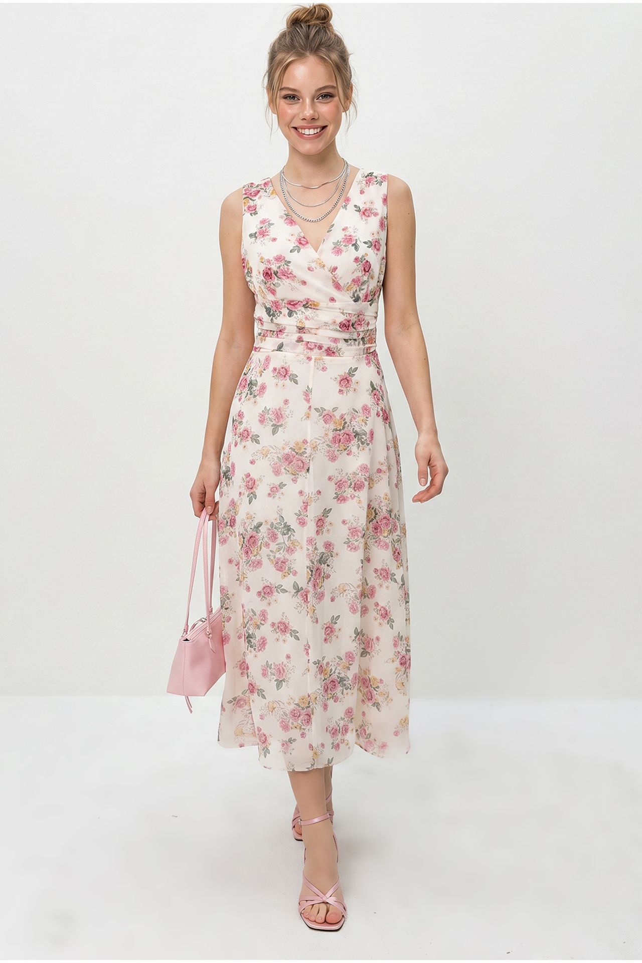 LUCCI Floral A-line Midi Dress 1