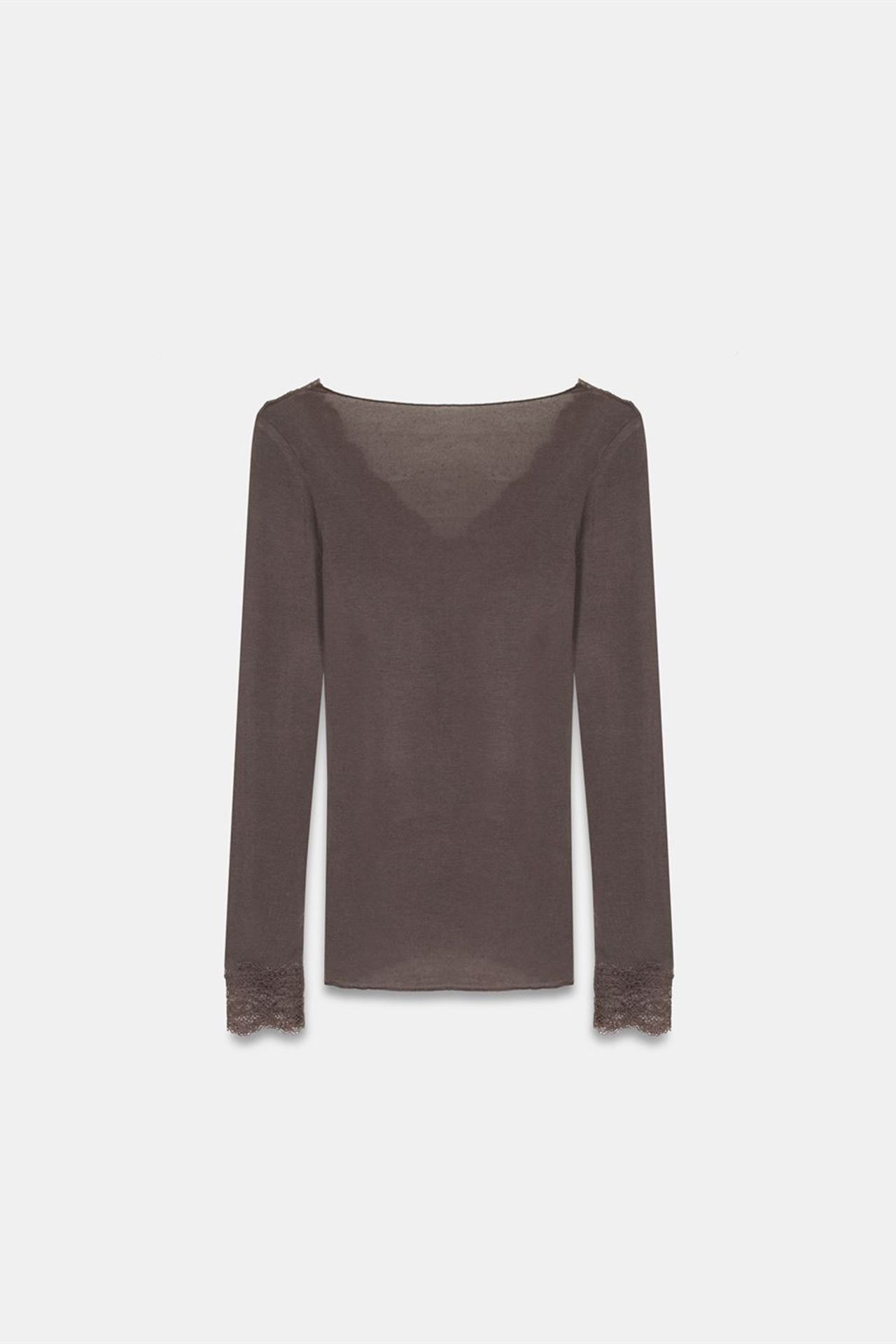 DILVIN Slim Fit V-Neck Lace Blouse 6