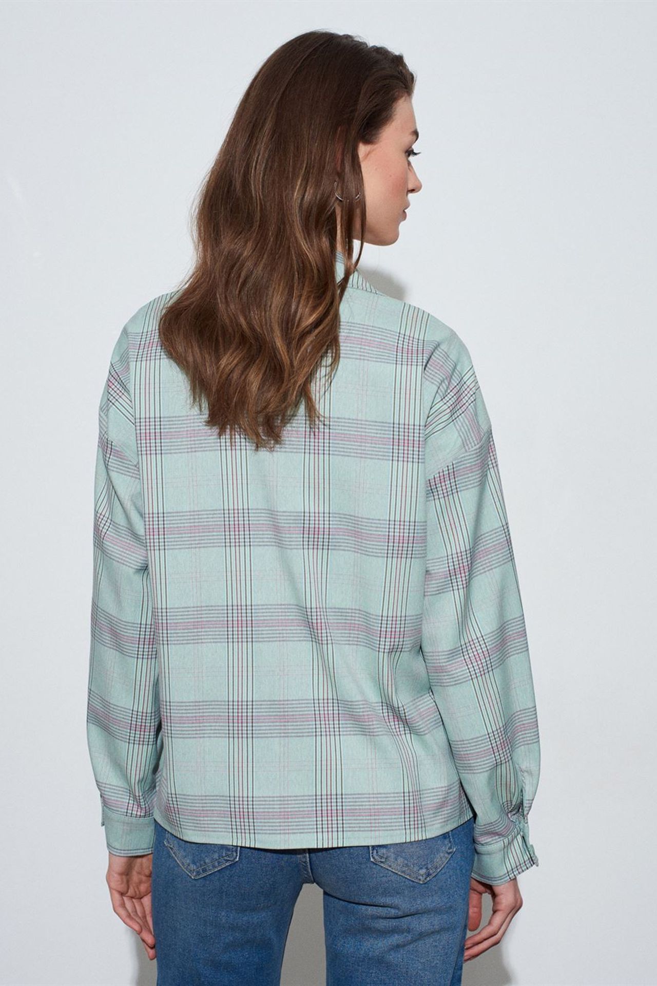 DILVIN Oversized Plaid Woven Shirt 2