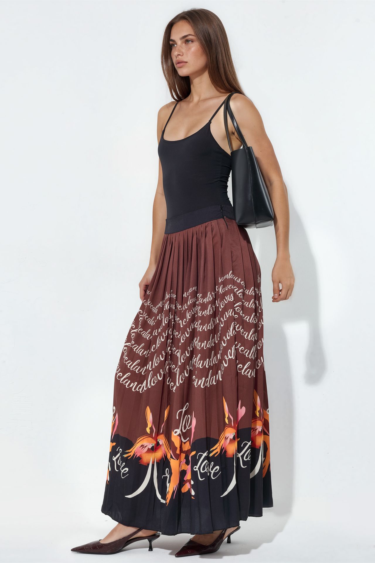 MSN High-Waist Printed Midi Pleated Skirt 2