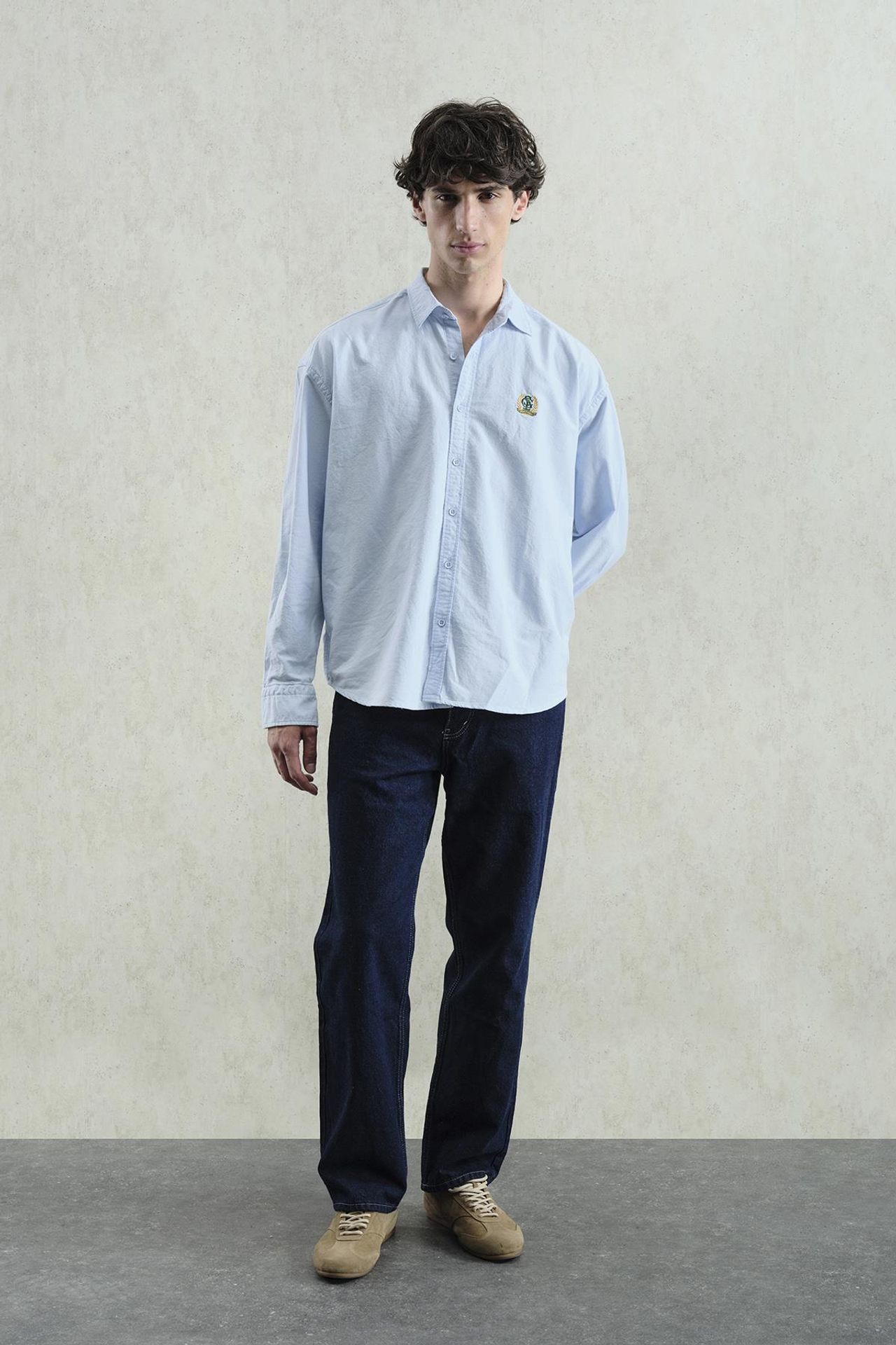 GIESTO Embroidered Button-Up Poplin Shirt 1