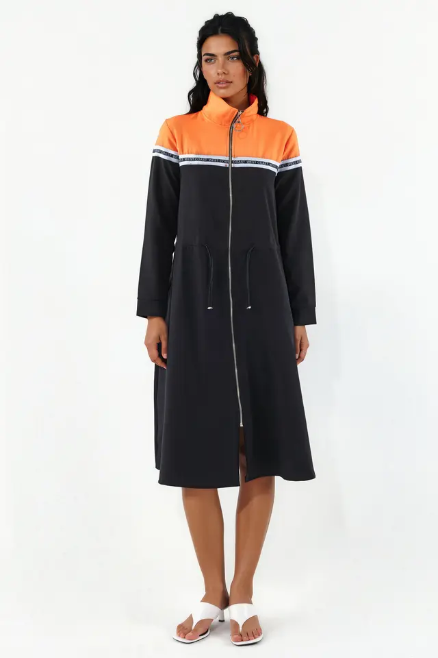 MSN Color-Blocked Midi Jersey Dress