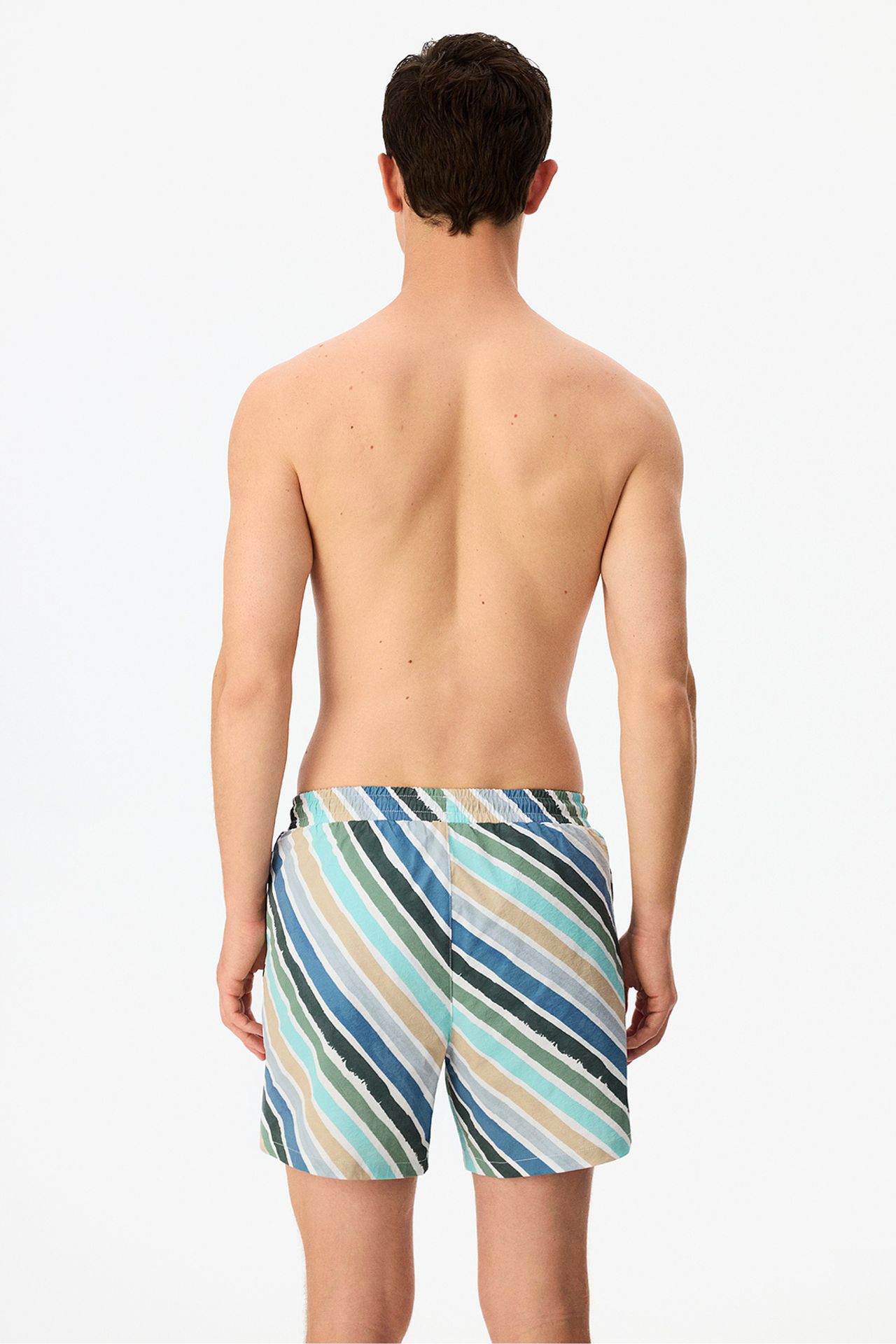 PENTI Men's Cros Line Striped Swim Shorts 2