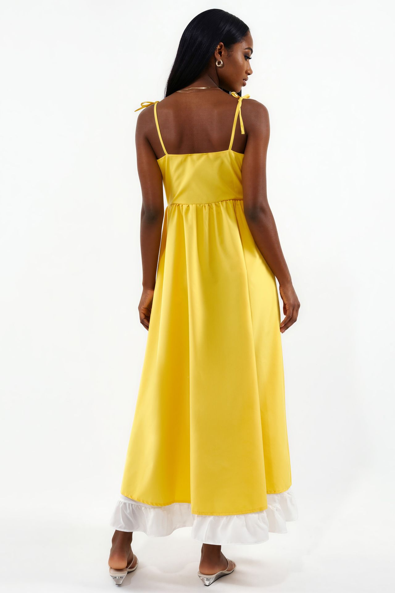 MSN Color-Blocked Square-Neck Maxi Dress 3