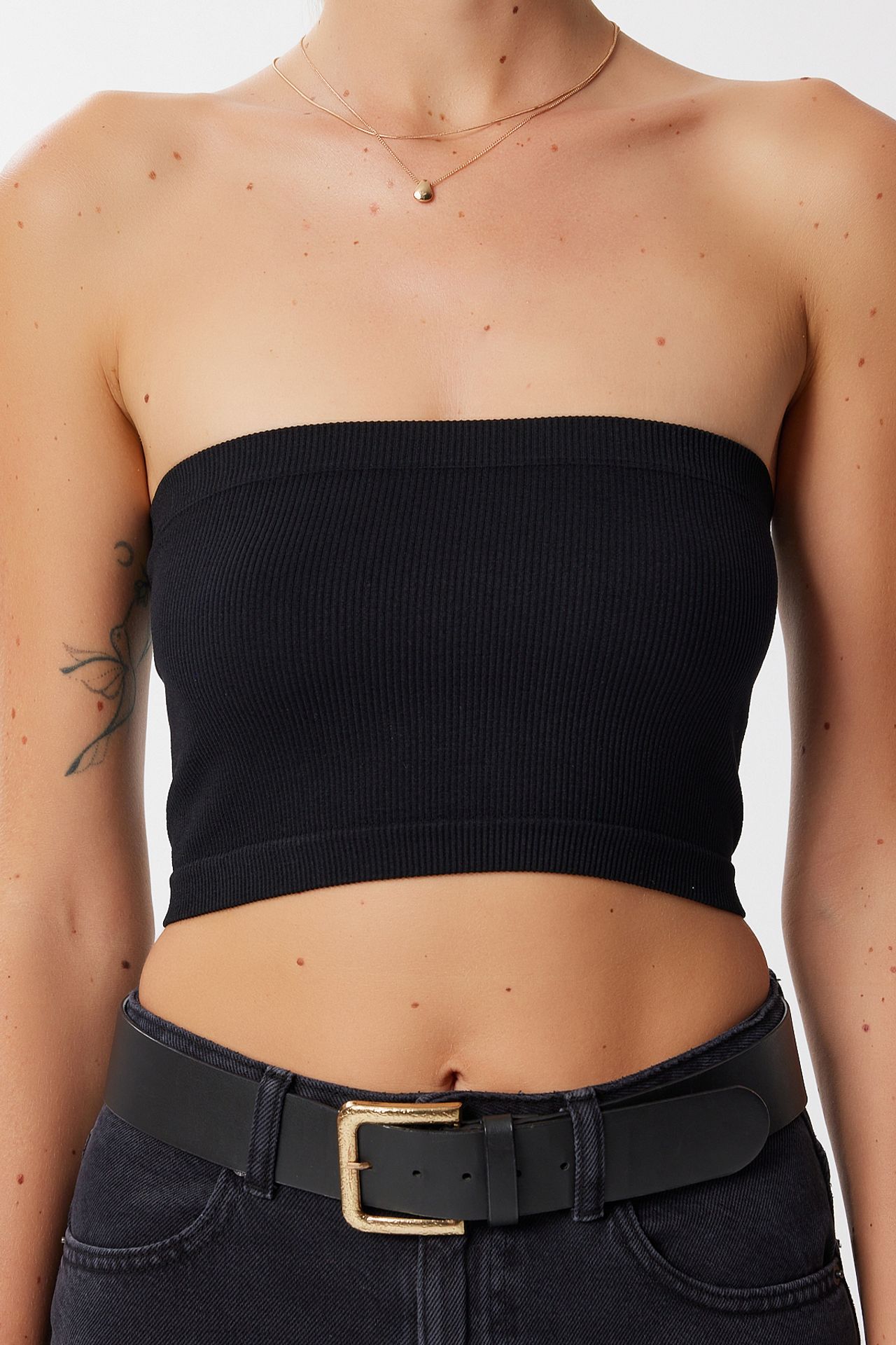 ISTANBUL Ribbed bandeau crop blouse 3