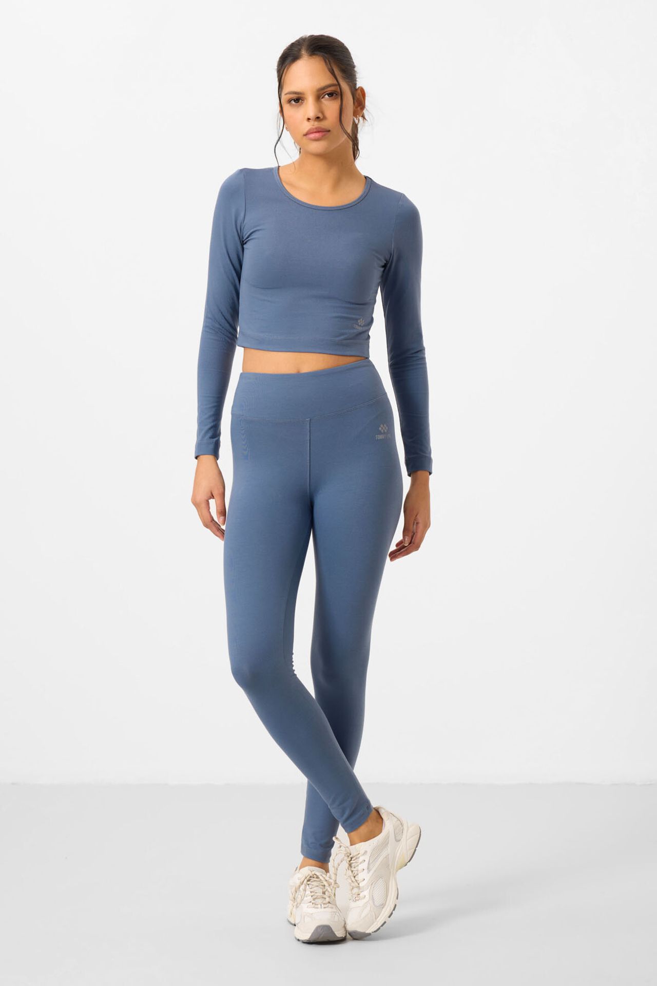 TOMMY Cotton Elastane Crop T-Shirt And Leggings Set 2