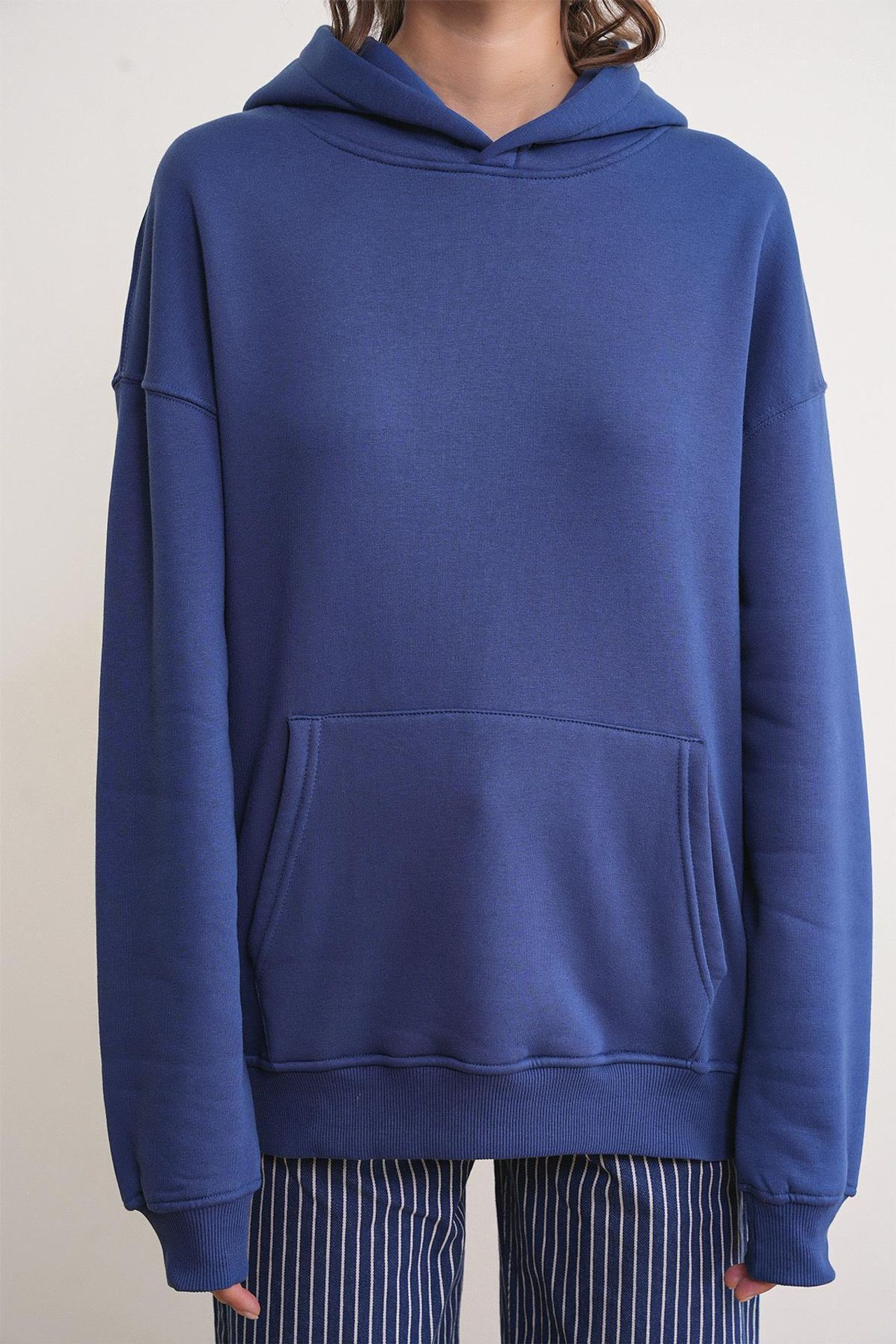 Mixray Oversized Hooded Sweatshirt with Pocket 5