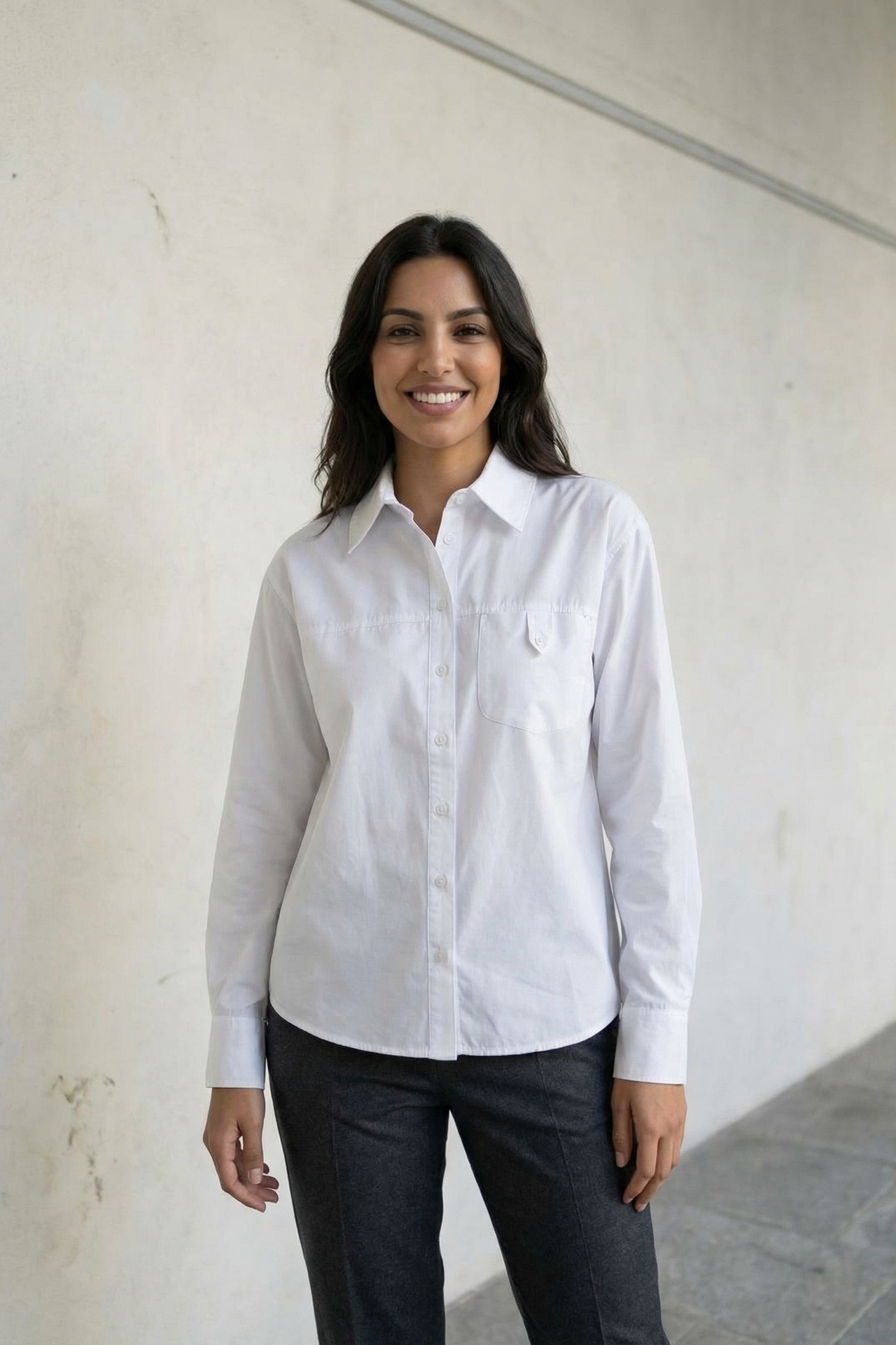 MY FASHION Long Cotton Textured Shirt 2