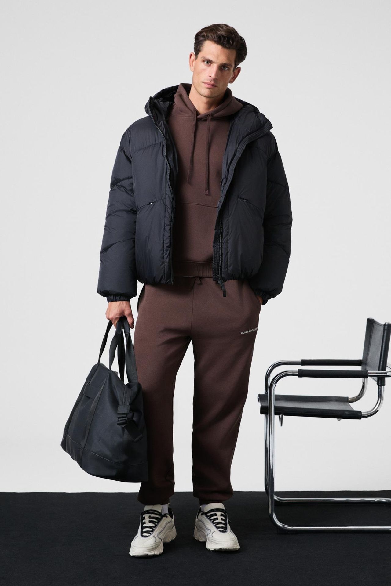 GRIMELANGE Hooded Relaxed Sweatshirt Pants Set 1