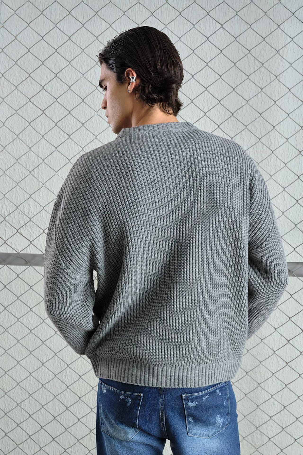 GIESTO Thick Ribbed Knitwear Crew Neck Sweater 4