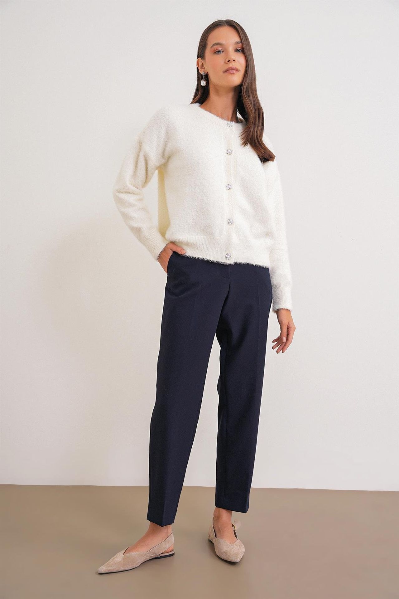 Mixray Oversized Jacquard Button Cardigan 2