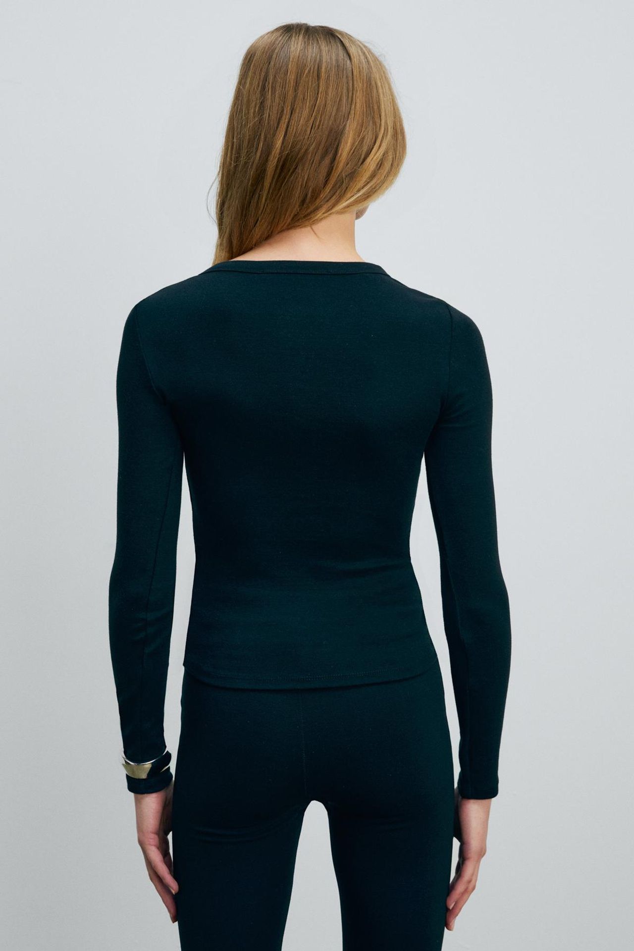 GRIMELANGE Slim Fit Crop Button Blouse 5
