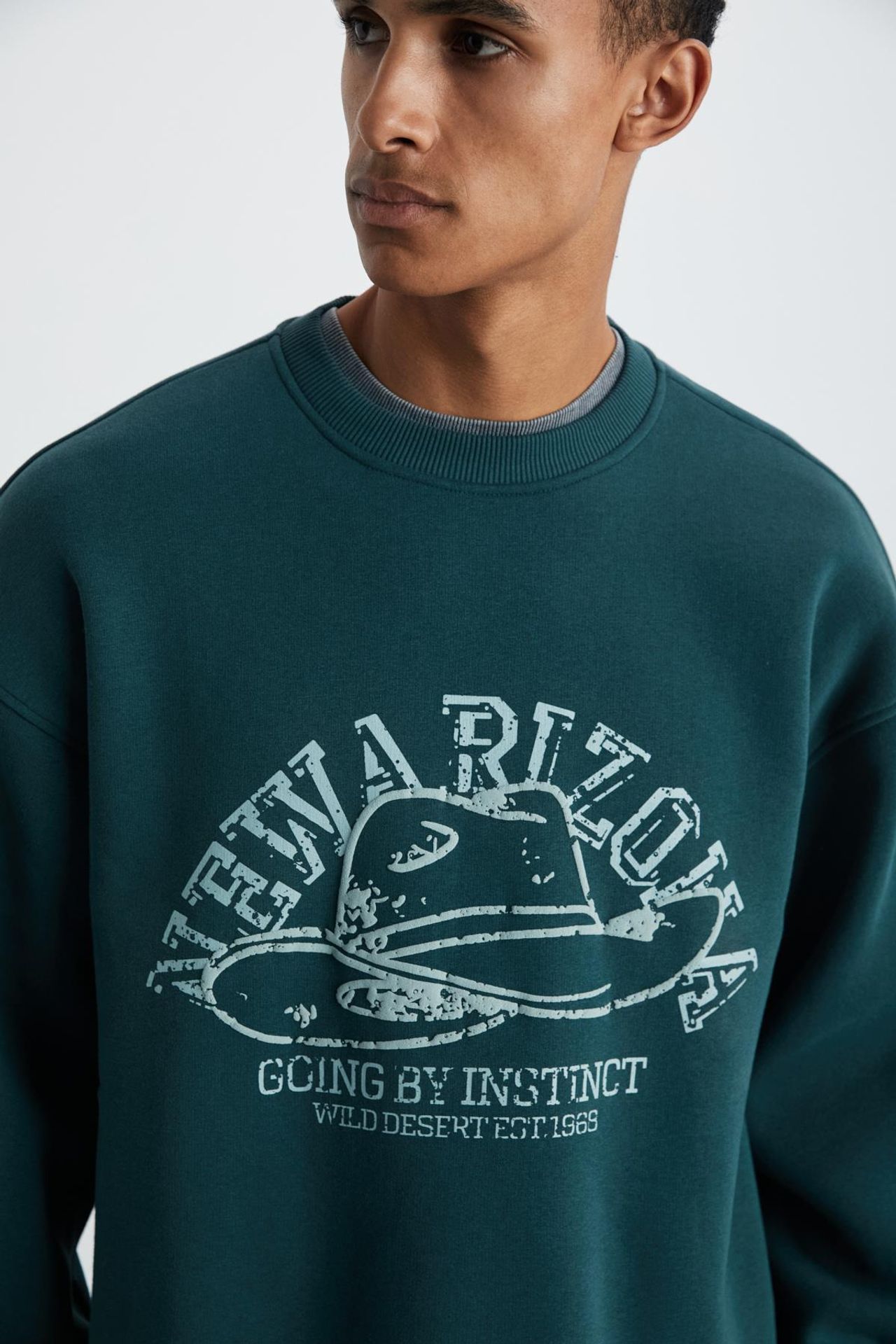 GRIMELANGE Baskılı Bisiklet Yaka Sweatshirt 1