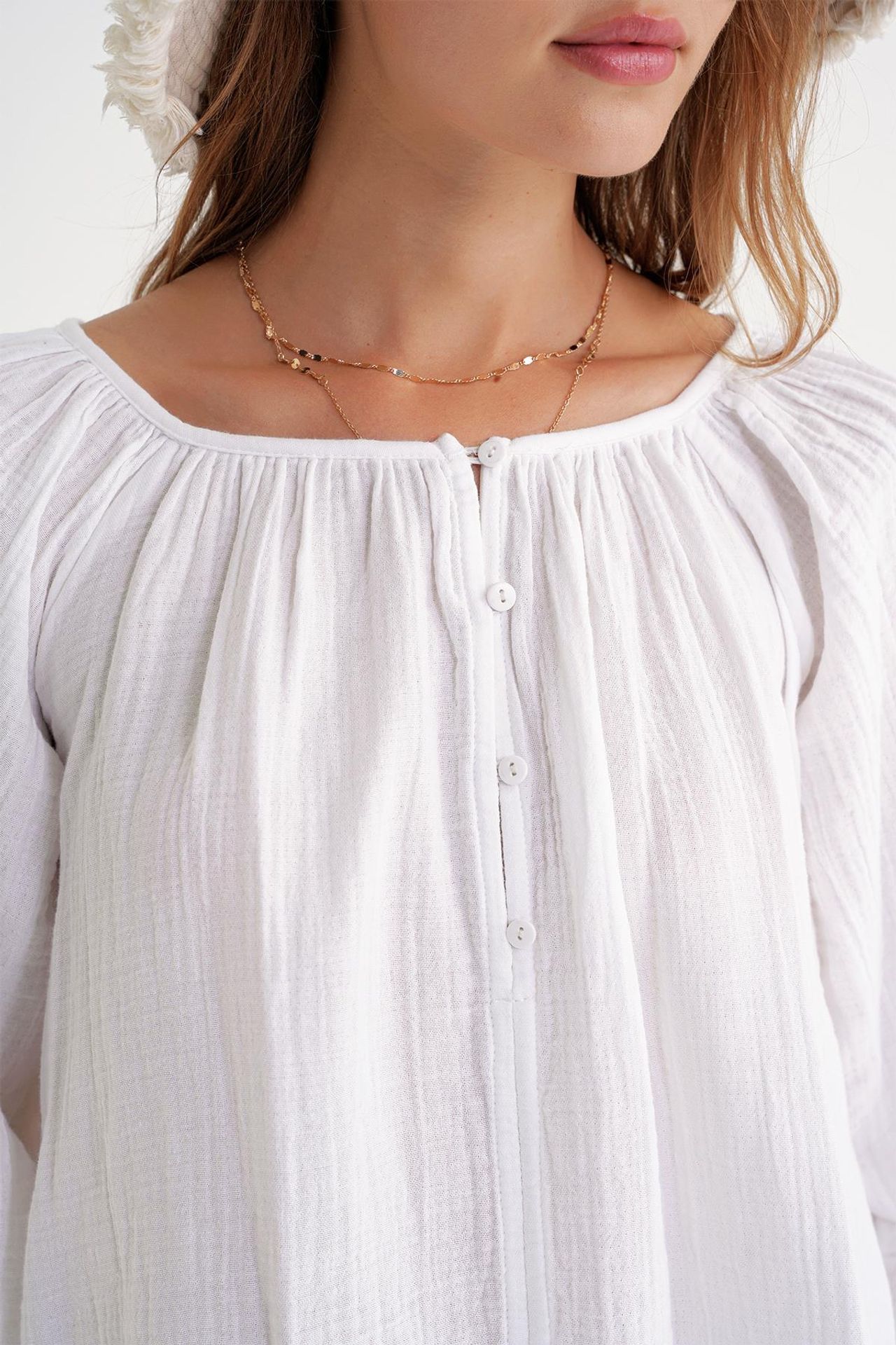 Mixray Buttoned Muslin Blouse 4